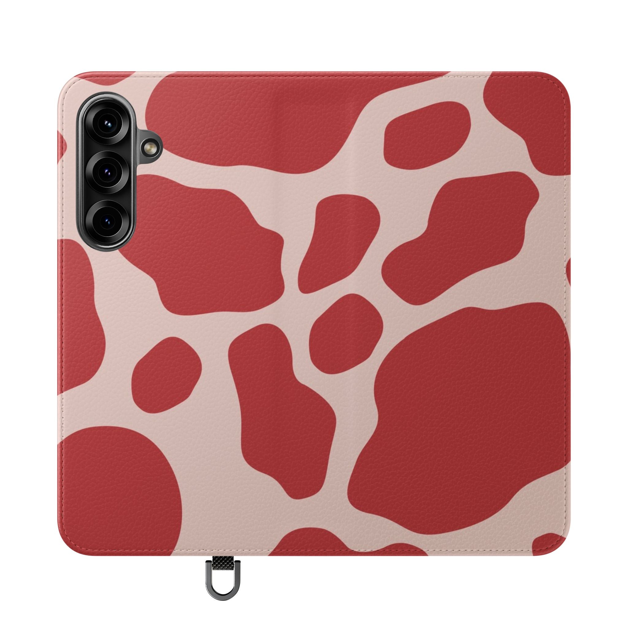 Red and Beige Cow Print Flip Cases, Artsulli - Art is Long, Life is Short, Phone Case, Size, Samsung Galaxy S25 Plus, , , , , 28725608830795312258