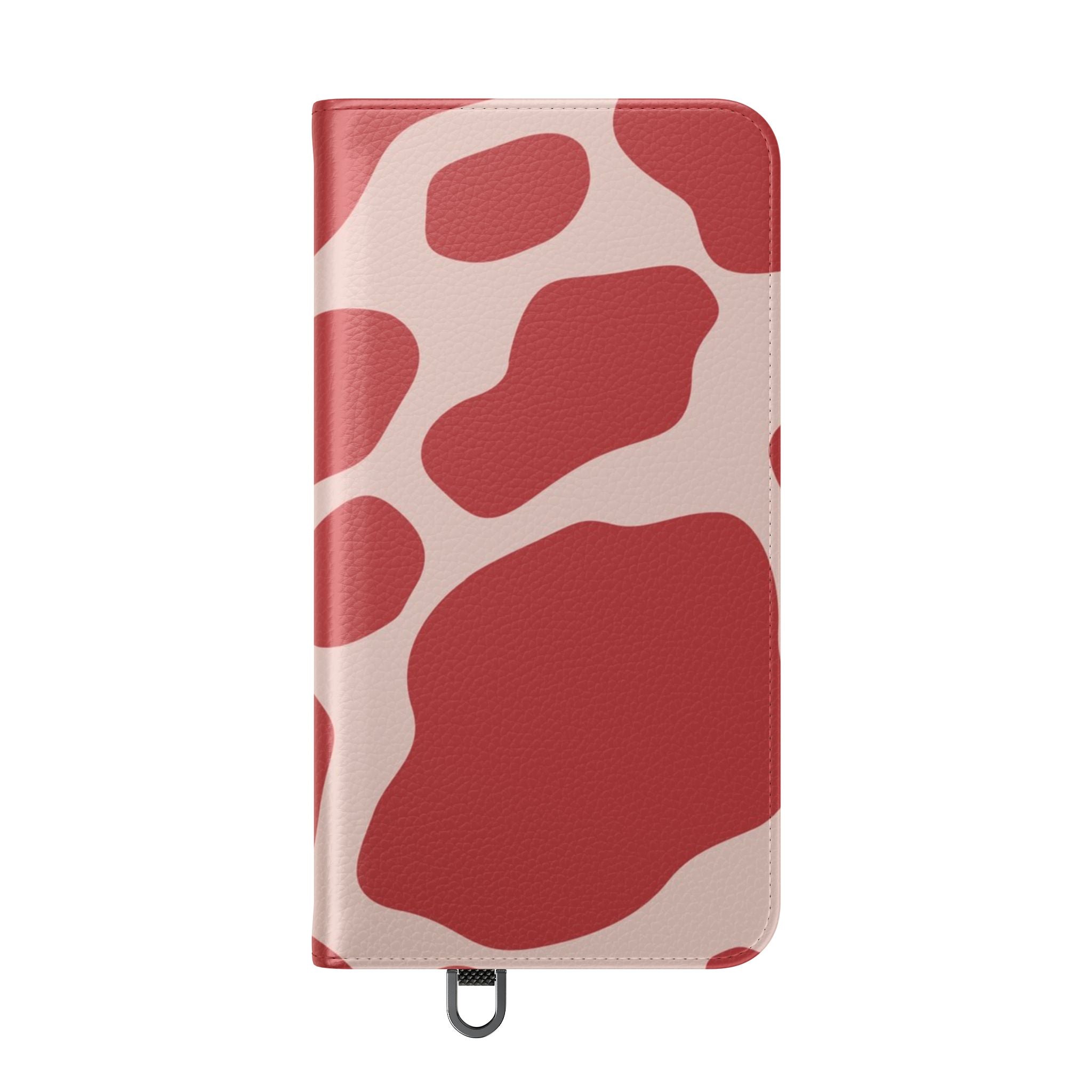 Red and Beige Cow Print Flip Cases, Artsulli - Art is Long, Life is Short, Phone Case, , , , , , ,