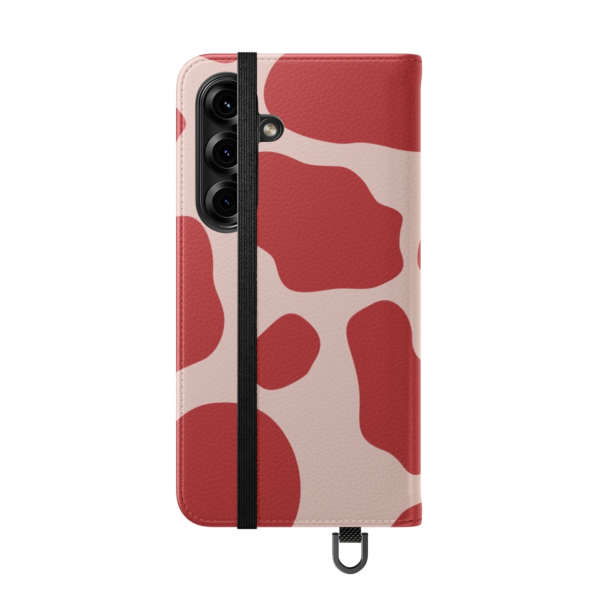 Red and Beige Cow Print Flip Cases, Artsulli - Art is Long, Life is Short, Phone Case, , , , , , ,