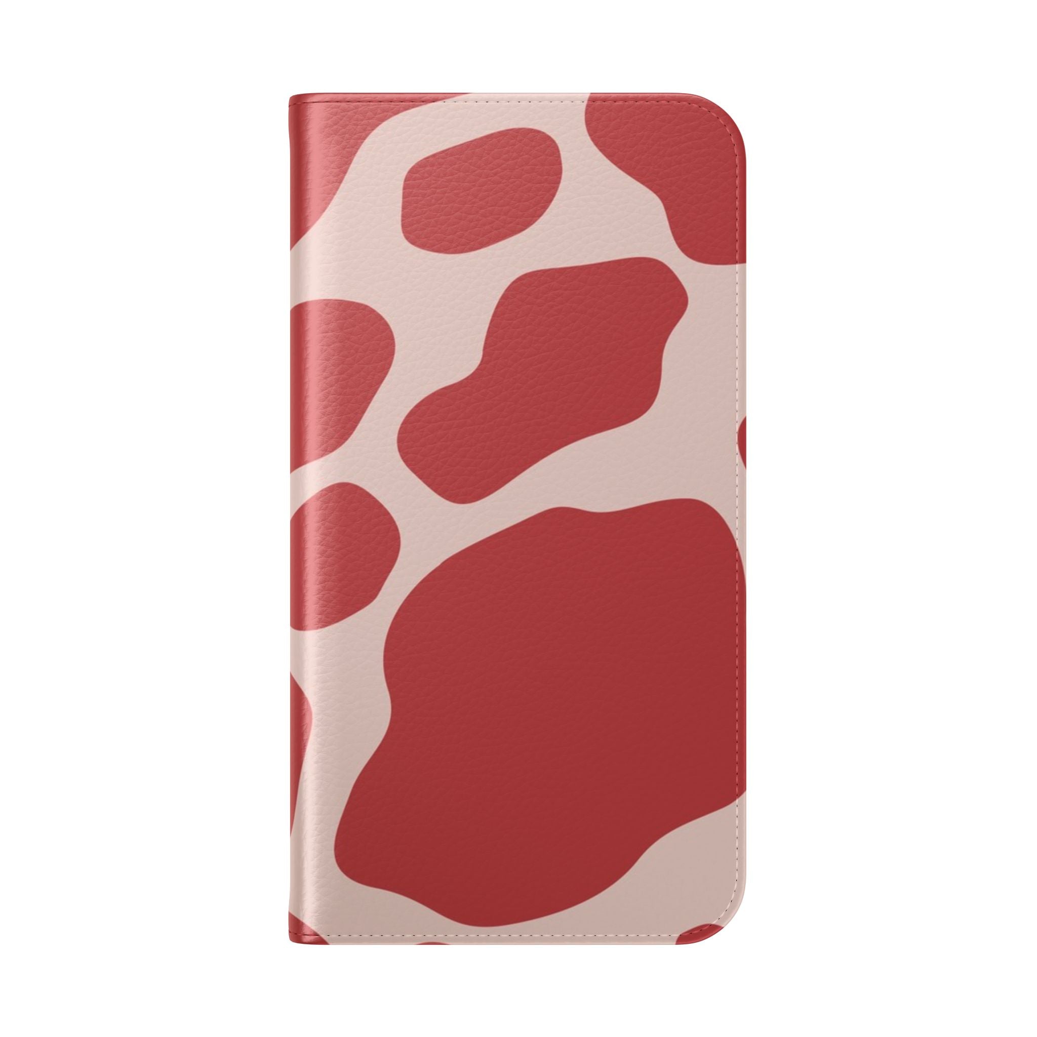Red and Beige Cow Print Flip Cases, Artsulli - Art is Long, Life is Short, Phone Case, , , , , , ,