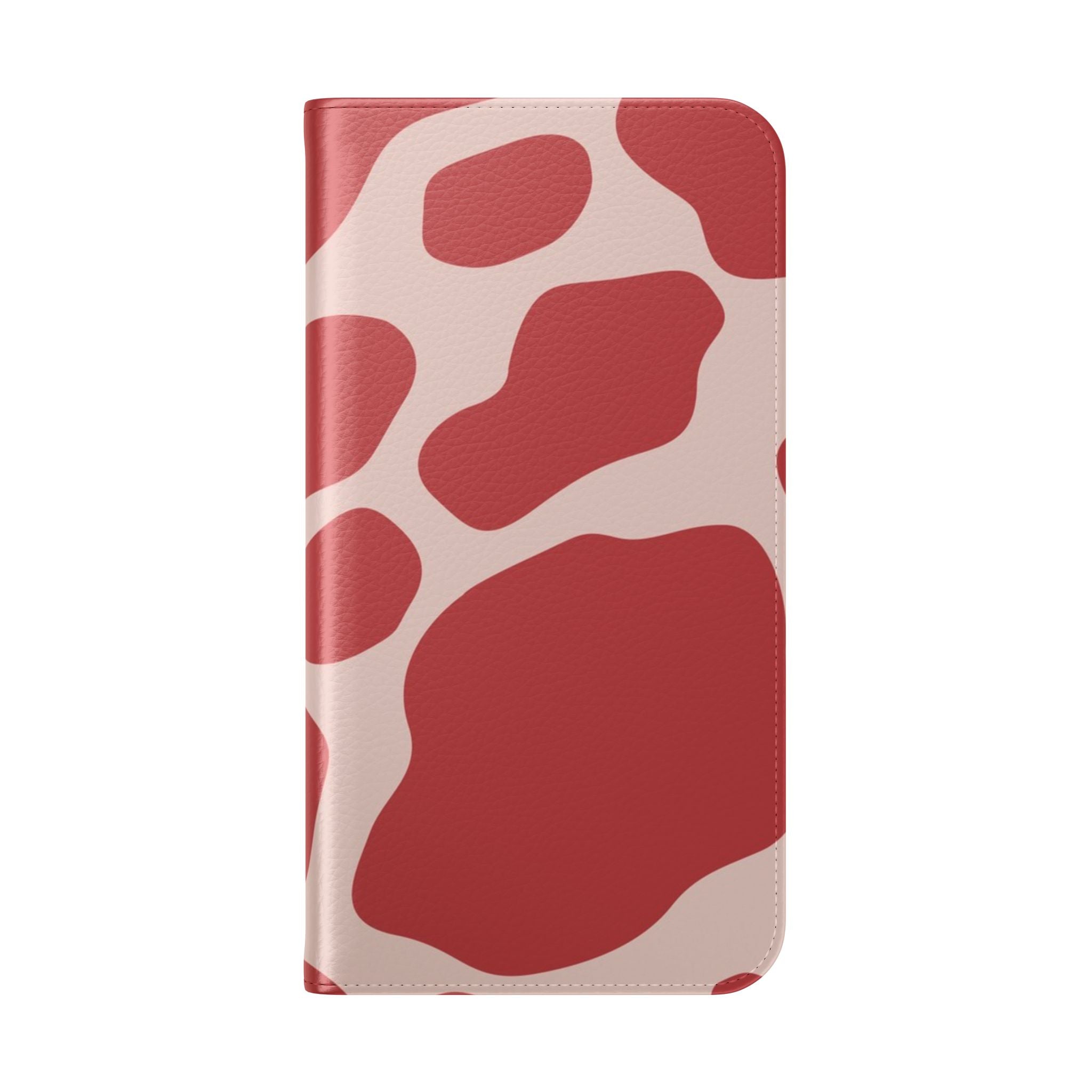 Red and Beige Cow Print Flip Cases, Artsulli - Art is Long, Life is Short, Phone Case, , , , , , ,