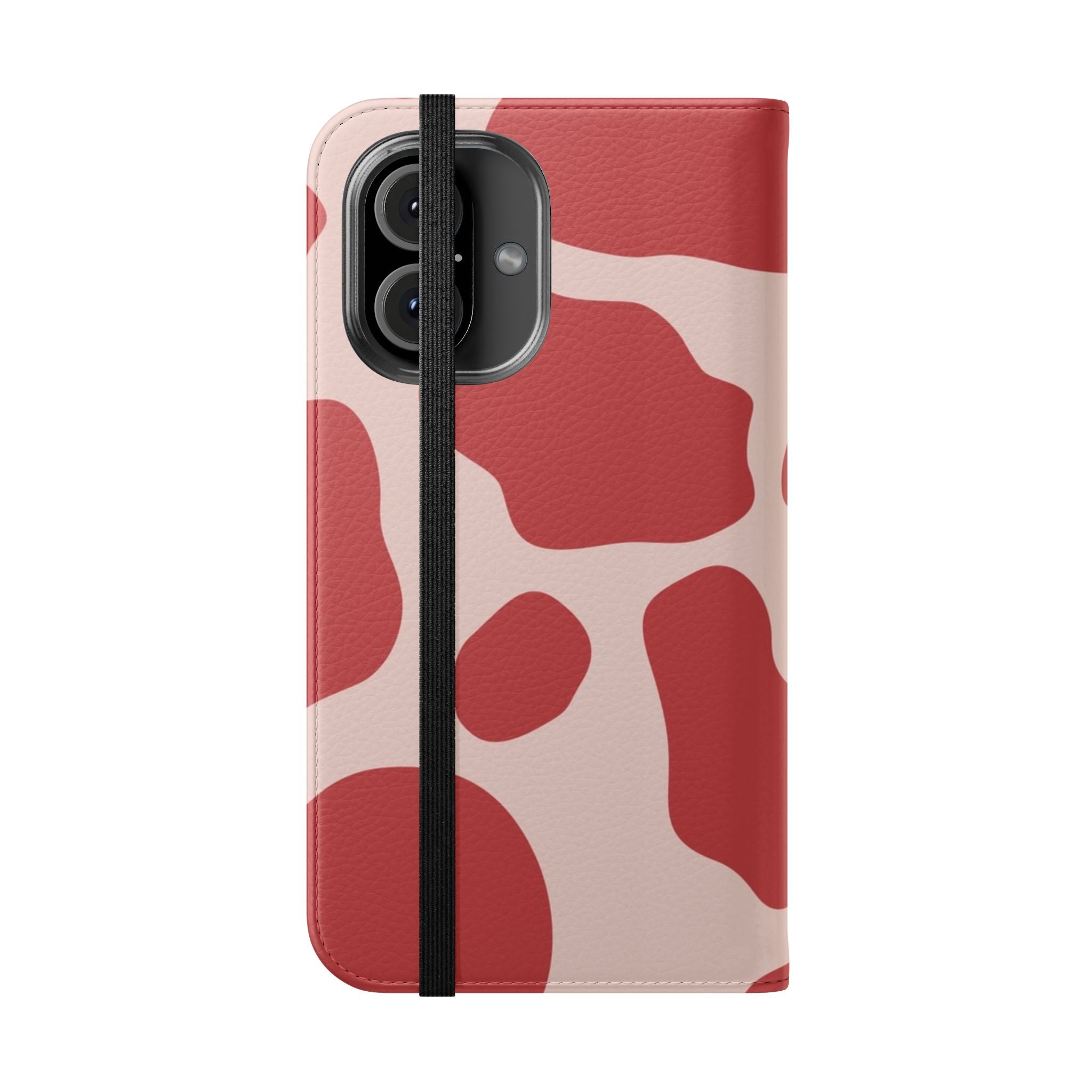 Red and Beige Cow Print Flip Cases, Artsulli - Art is Long, Life is Short, Phone Case, , , , , , ,