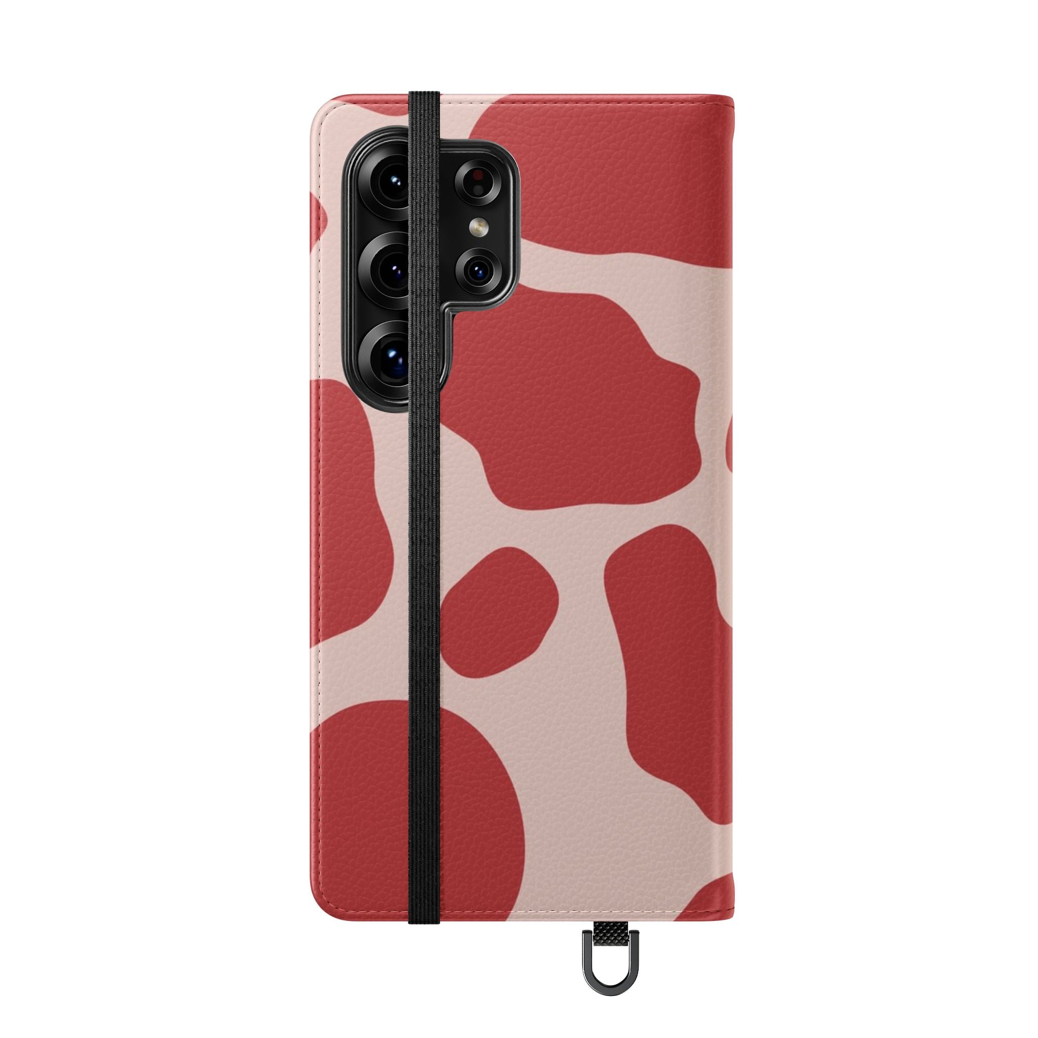 Red and Beige Cow Print Flip Cases, Artsulli - Art is Long, Life is Short, Phone Case, , , , , , ,