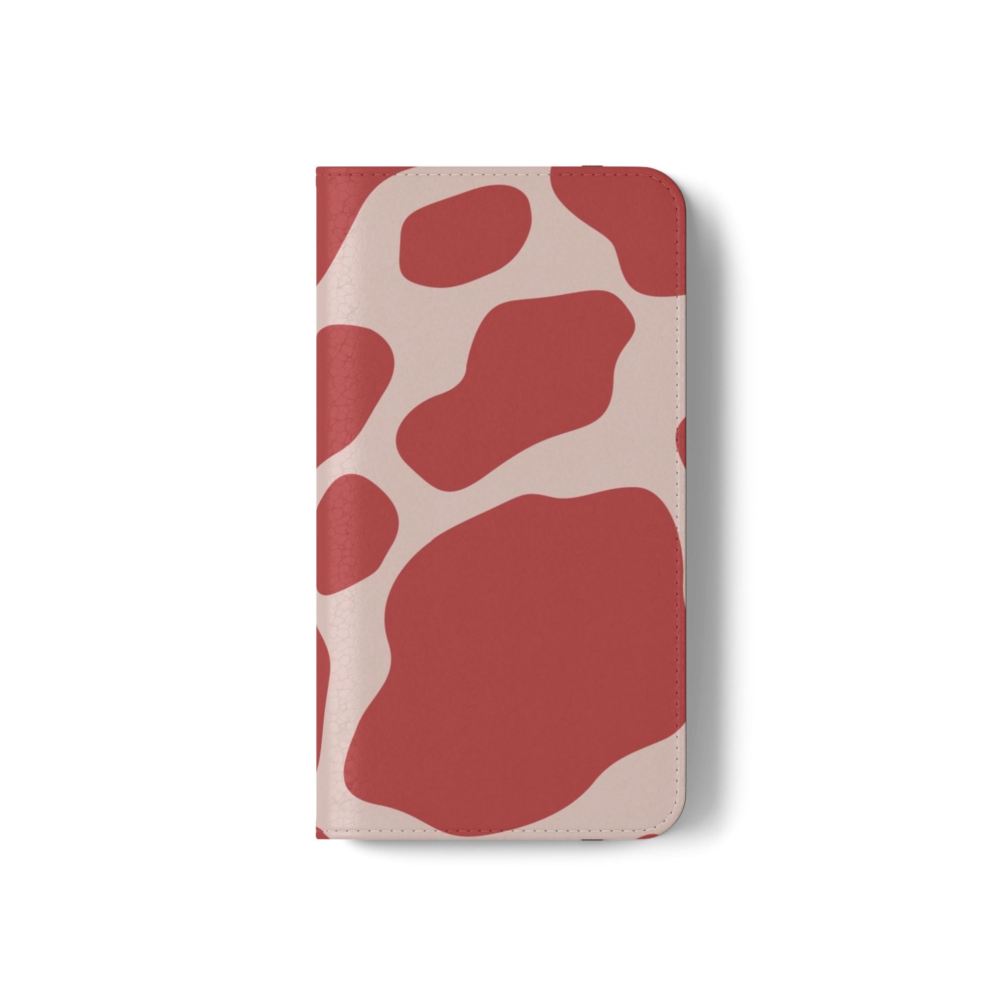 Red and Beige Cow Print Flip Cases, Artsulli - Art is Long, Life is Short, Phone Case, , , , , , ,