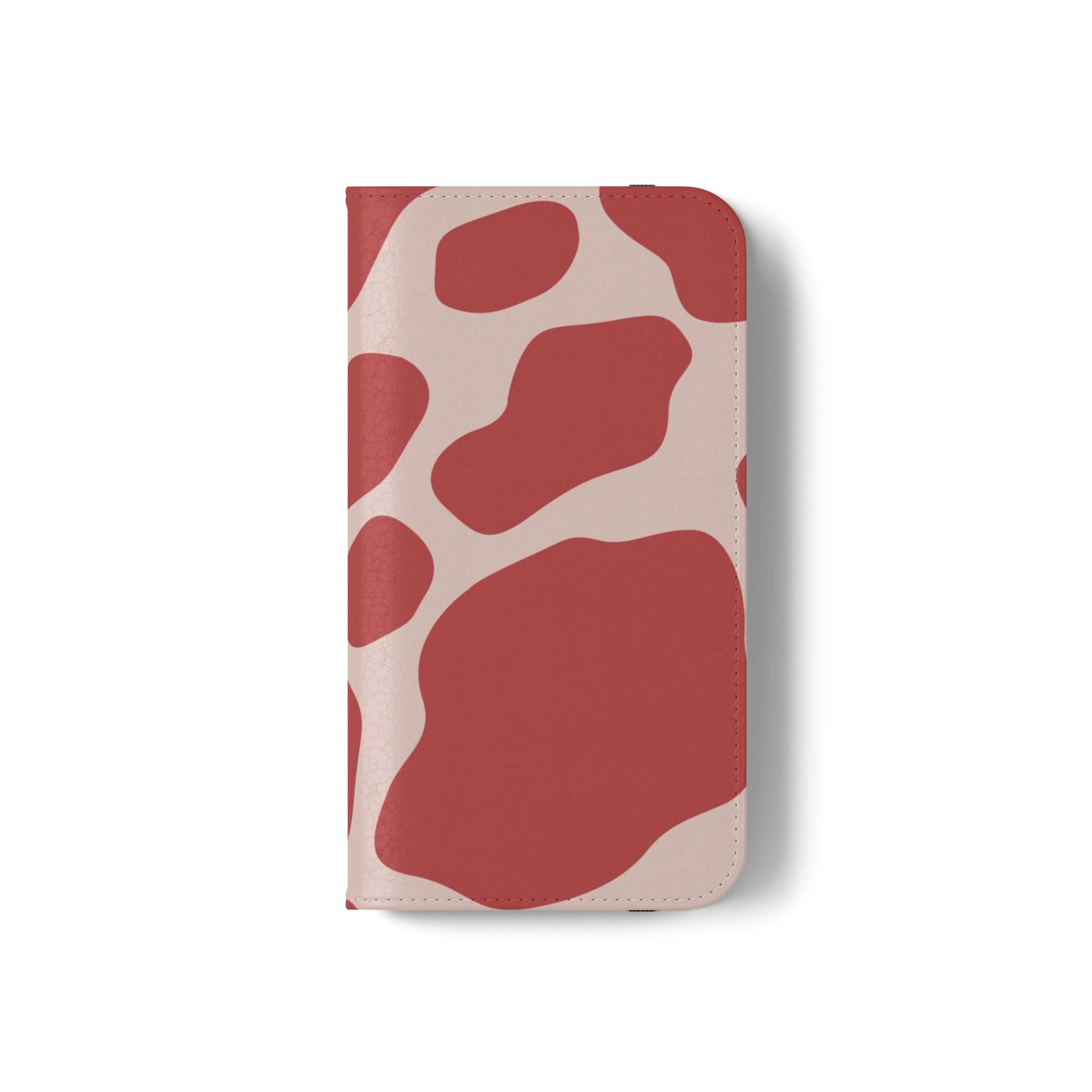 Red and Beige Cow Print Flip Cases, Artsulli - Art is Long, Life is Short, Phone Case, , , , , , ,