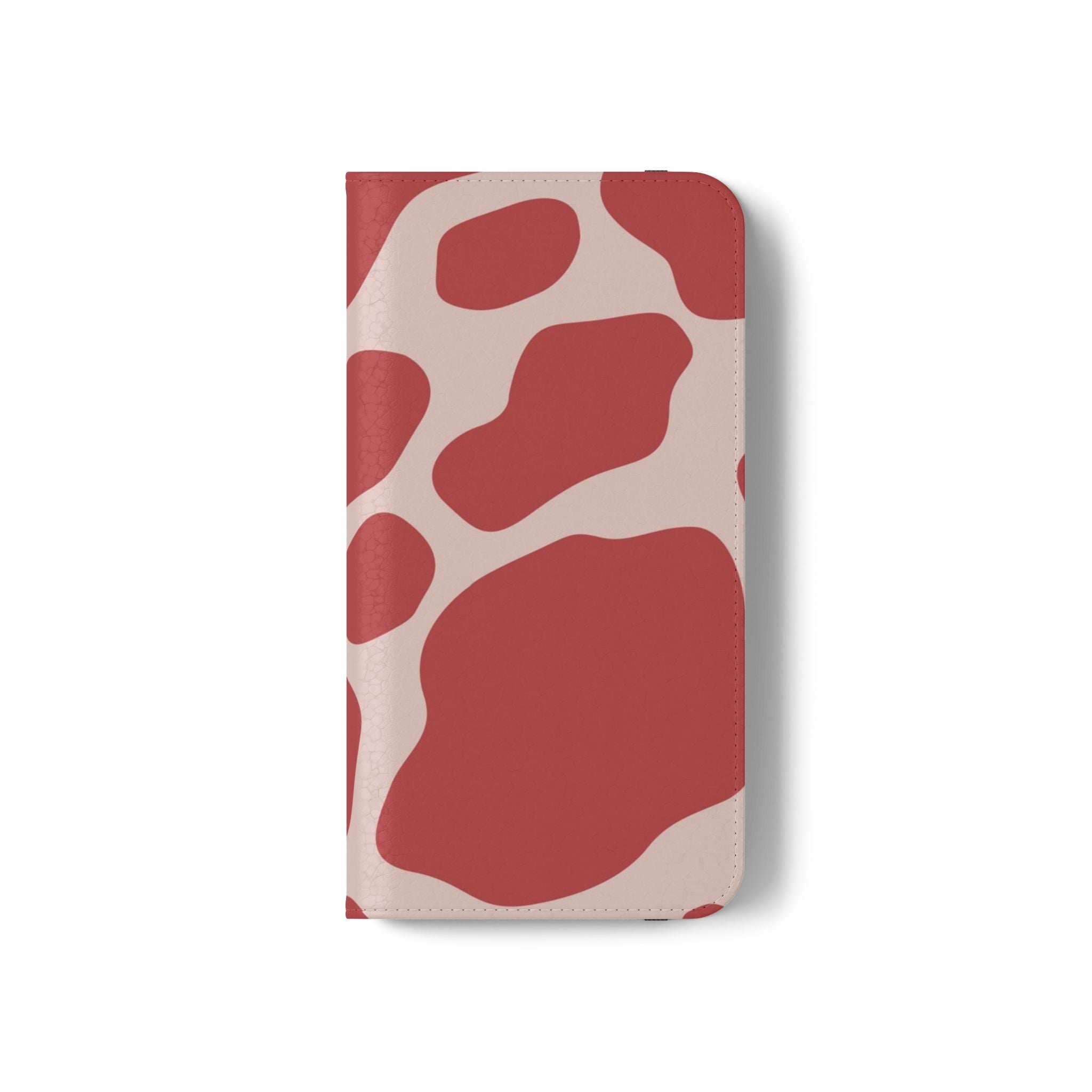 Red and Beige Cow Print Flip Cases, Artsulli - Art is Long, Life is Short, Phone Case, , , , , , ,