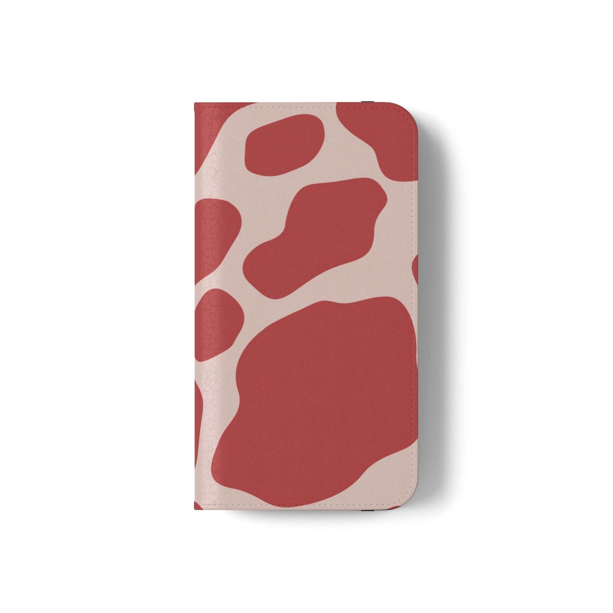 Red and Beige Cow Print Flip Cases, Artsulli - Art is Long, Life is Short, Phone Case, , , , , , ,
