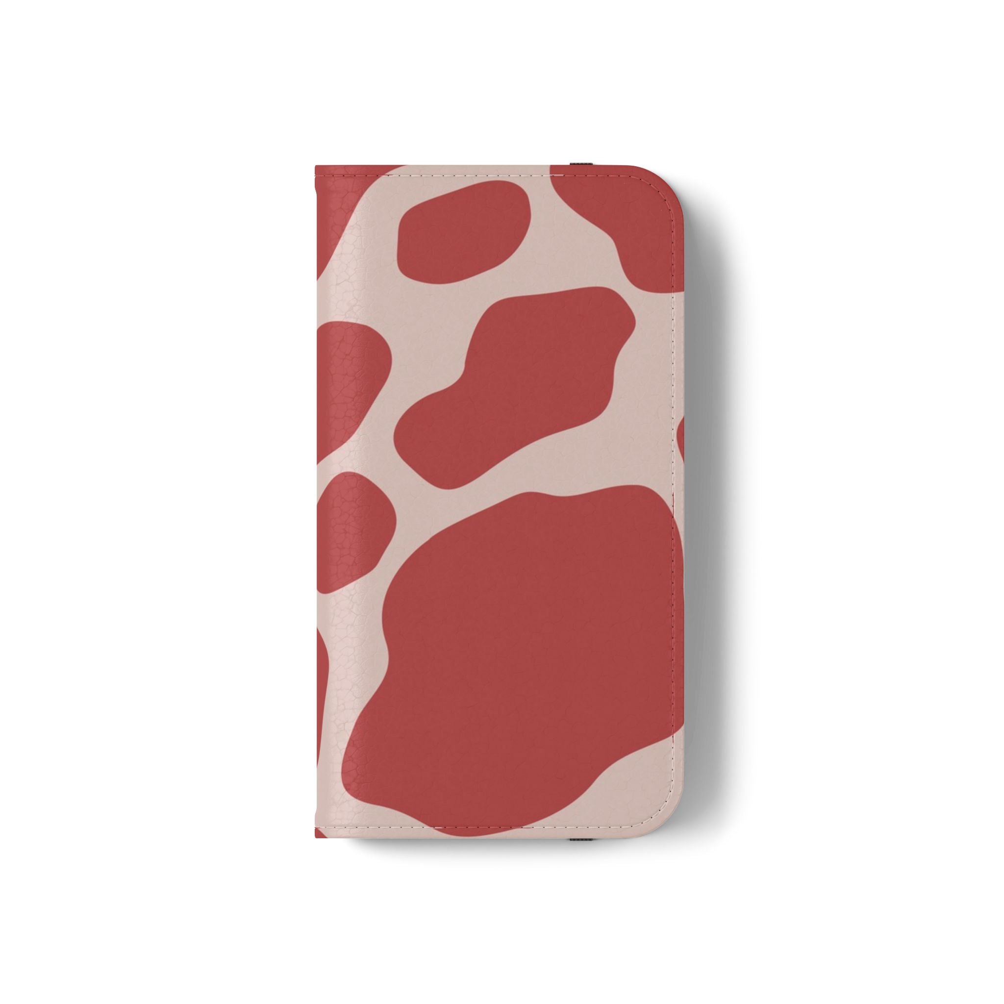 Red and Beige Cow Print Flip Cases, Artsulli - Art is Long, Life is Short, Phone Case, , , , , , ,