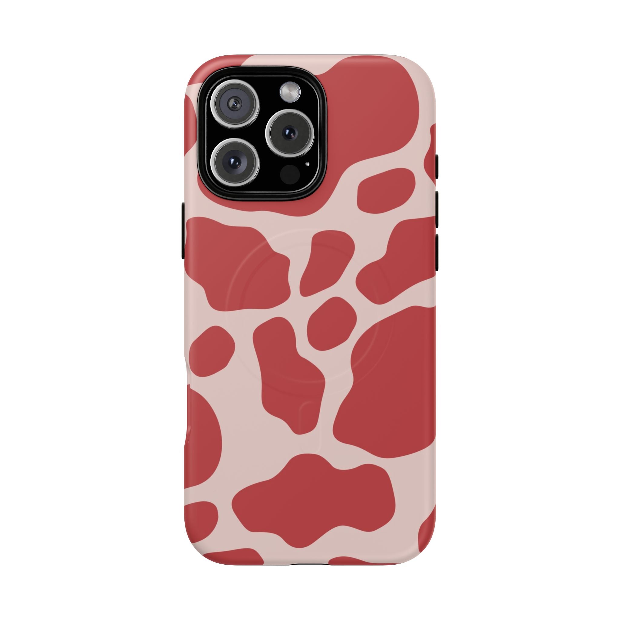 Red and Pink Cow Print MagSafe iPhone Case, Artsulli - Art is Long, Life is Short, Phone Case, Size, iPhone 16 Pro Max, Surface, Matte, , , 19750003915778414729