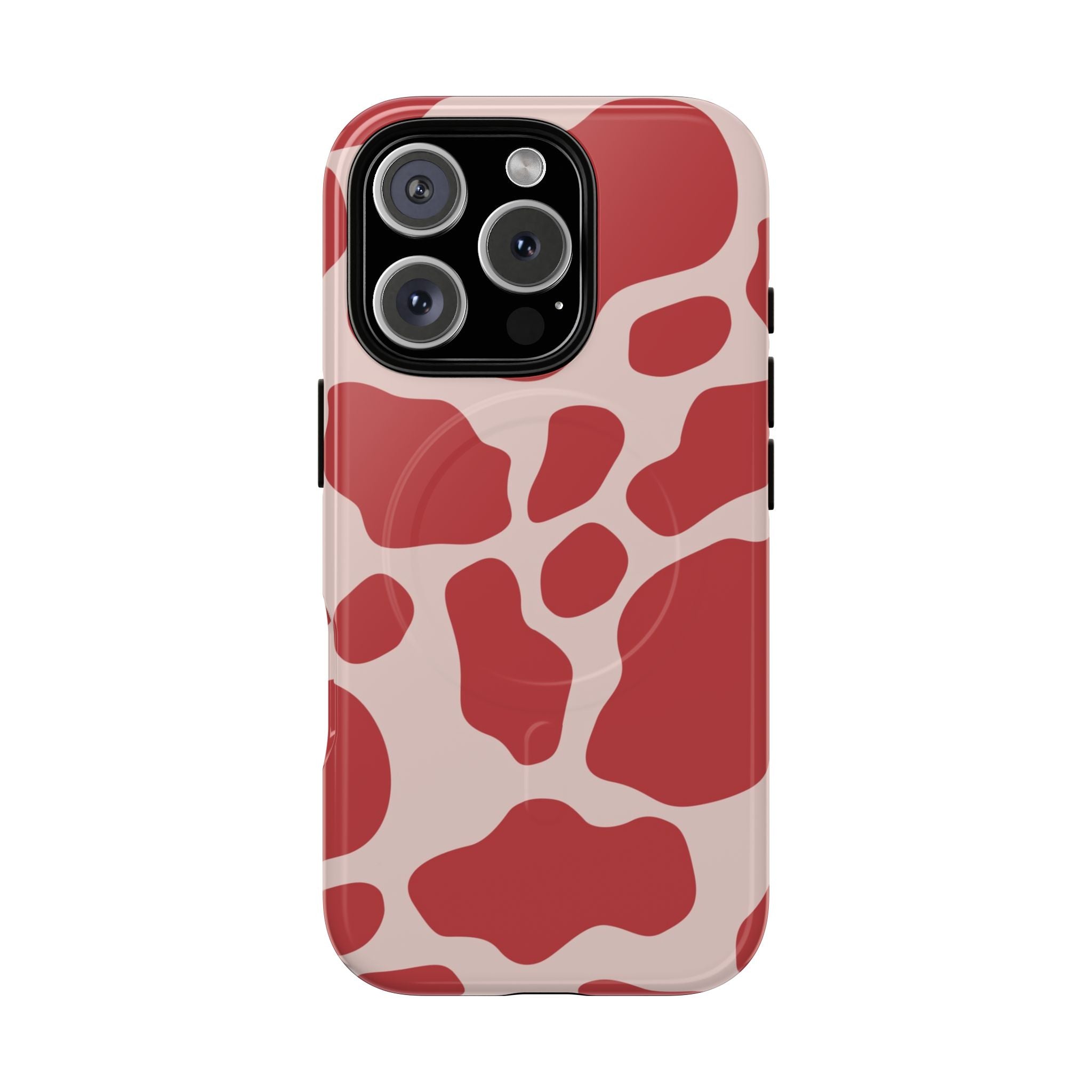 Red and Pink Cow Print MagSafe iPhone Case, Artsulli - Art is Long, Life is Short, Phone Case, Size, iPhone 16 Pro, Surface, Glossy, , , 30067991355316481930
