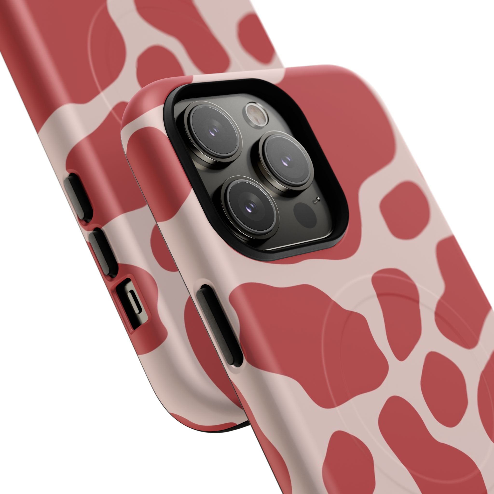 Red and Pink Cow Print MagSafe iPhone Case, Artsulli - Art is Long, Life is Short, Phone Case, , , , , , ,
