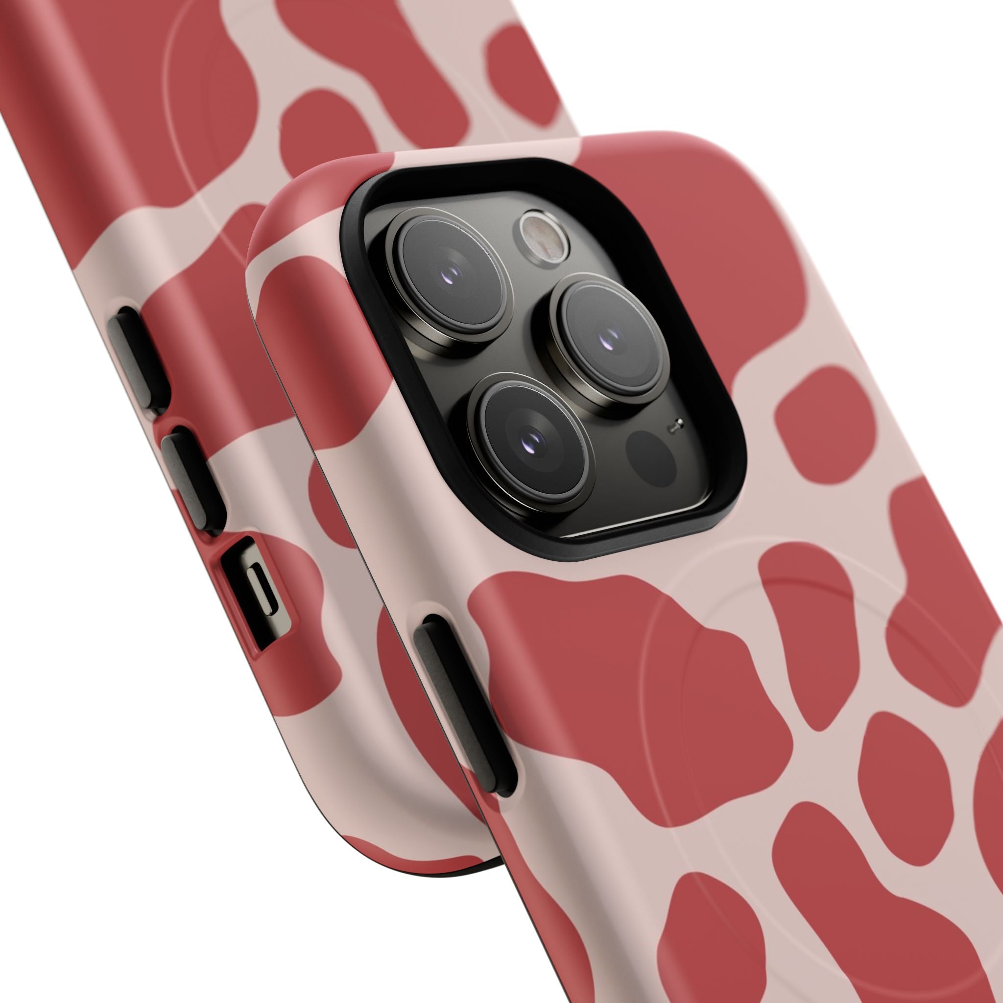 Red and Pink Cow Print MagSafe iPhone Case, Artsulli - Art is Long, Life is Short, Phone Case, , , , , , ,