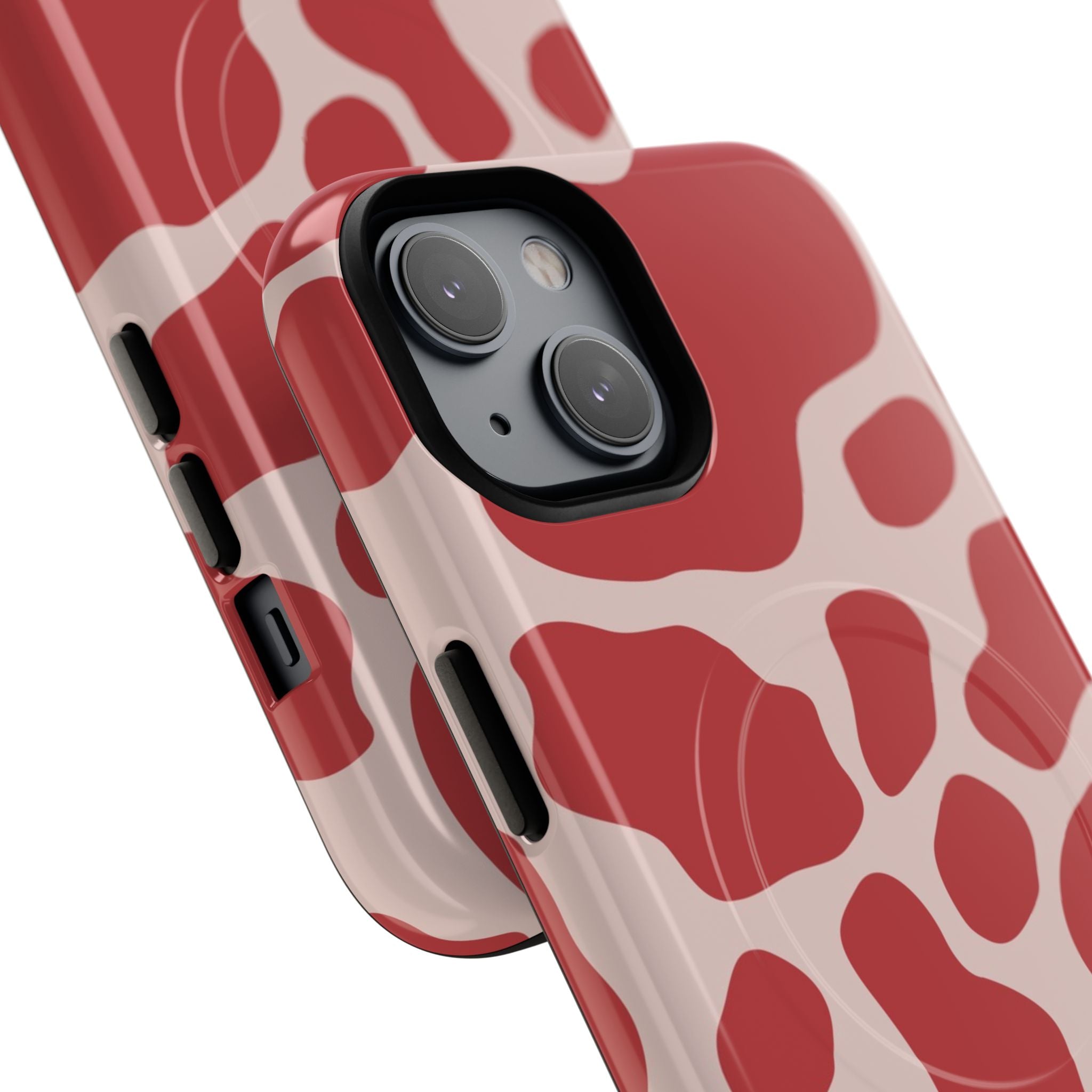 Red and Pink Cow Print MagSafe iPhone Case, Artsulli - Art is Long, Life is Short, Phone Case, , , , , , ,