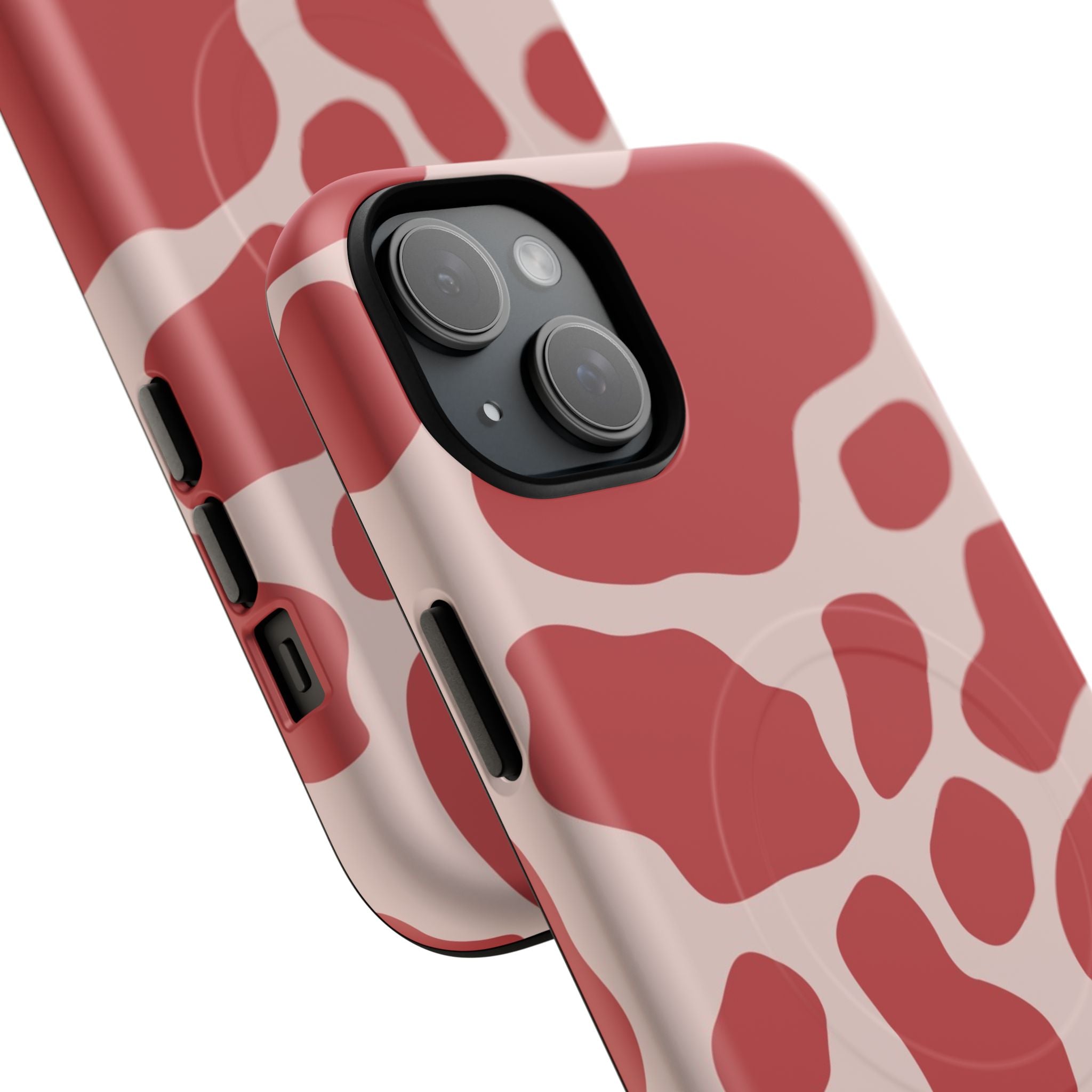 Red and Pink Cow Print MagSafe iPhone Case, Artsulli - Art is Long, Life is Short, Phone Case, , , , , , ,