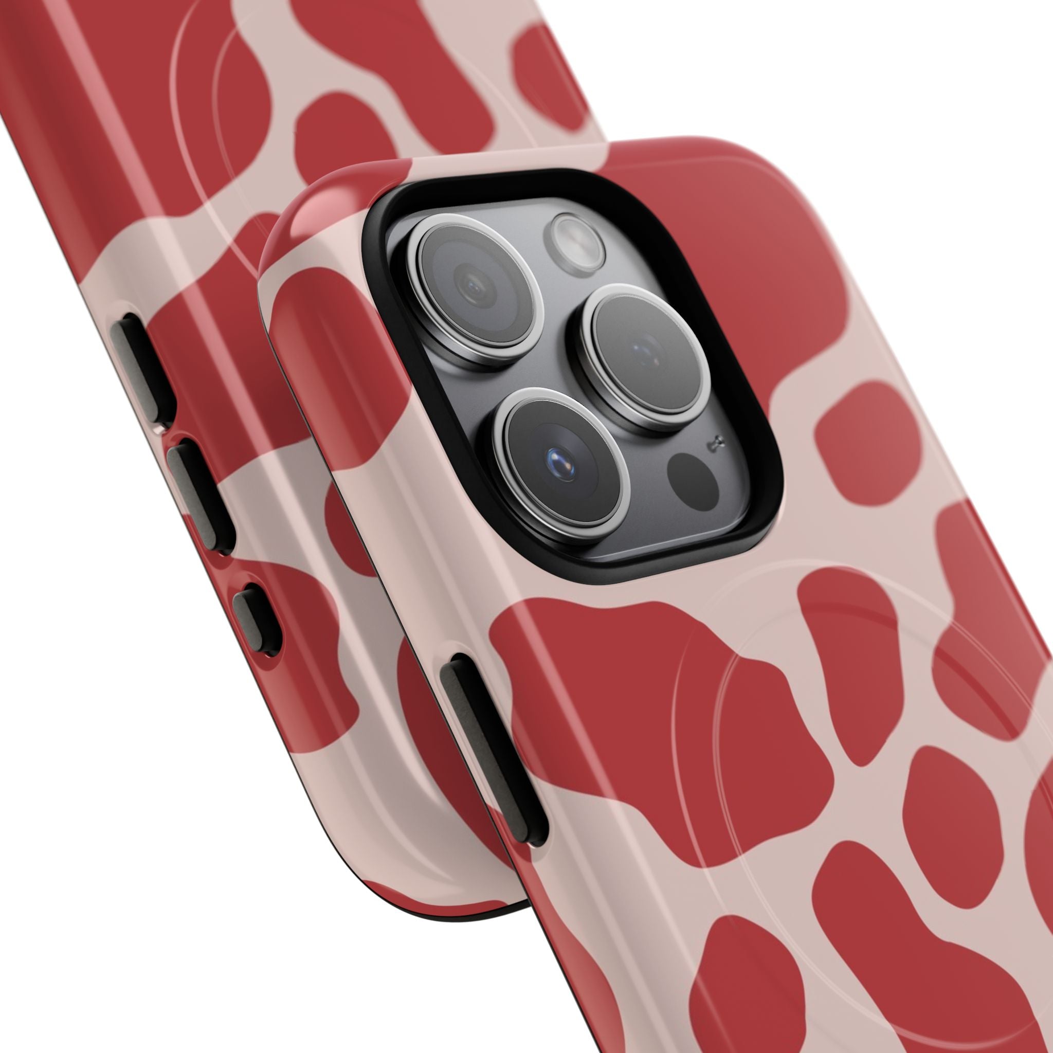 Red and Pink Cow Print MagSafe iPhone Case, Artsulli - Art is Long, Life is Short, Phone Case, , , , , , ,
