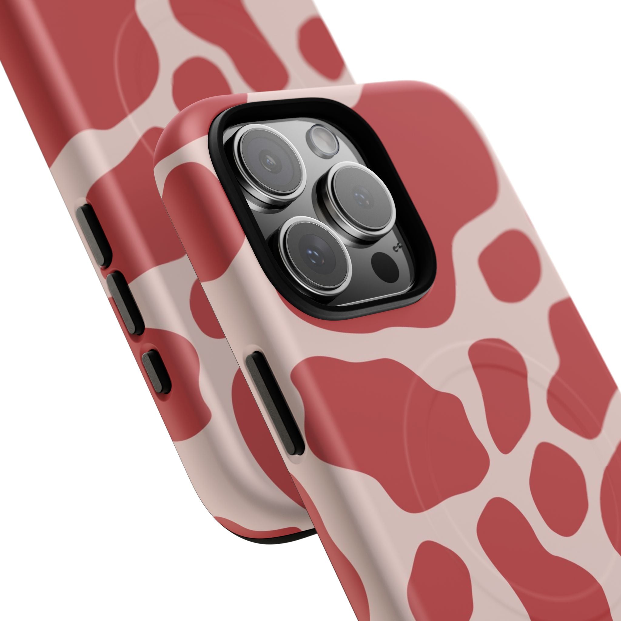 Red and Pink Cow Print MagSafe iPhone Case, Artsulli - Art is Long, Life is Short, Phone Case, , , , , , ,