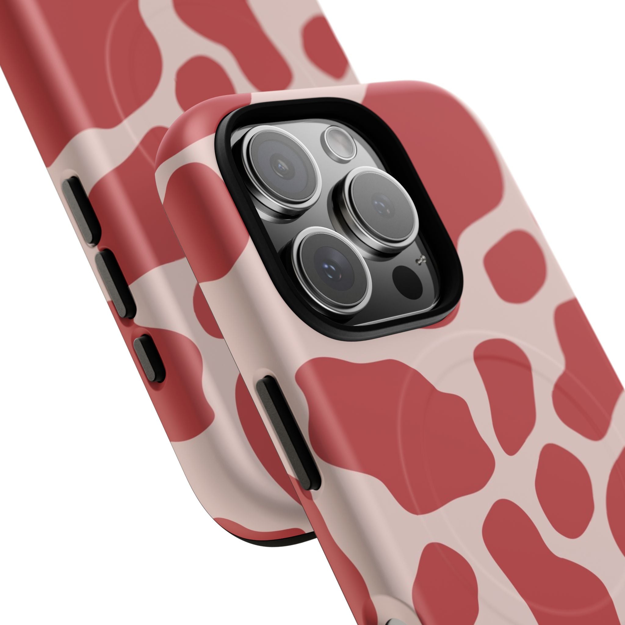 Red and Pink Cow Print MagSafe iPhone Case, Artsulli - Art is Long, Life is Short, Phone Case, , , , , , ,