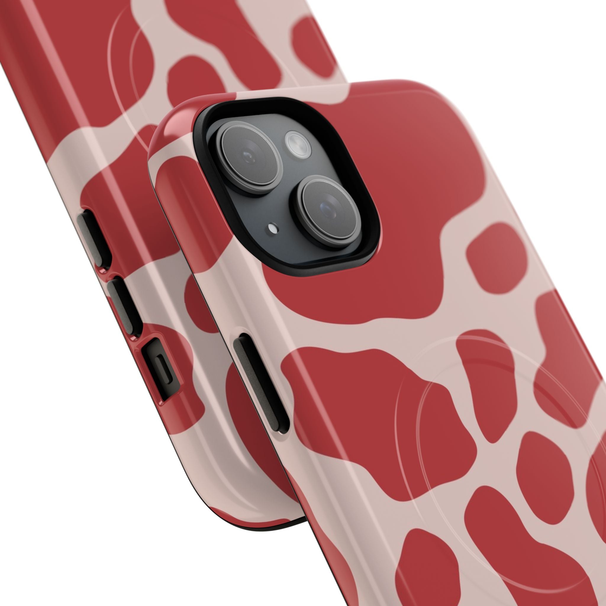 Red and Pink Cow Print MagSafe iPhone Case, Artsulli - Art is Long, Life is Short, Phone Case, , , , , , ,
