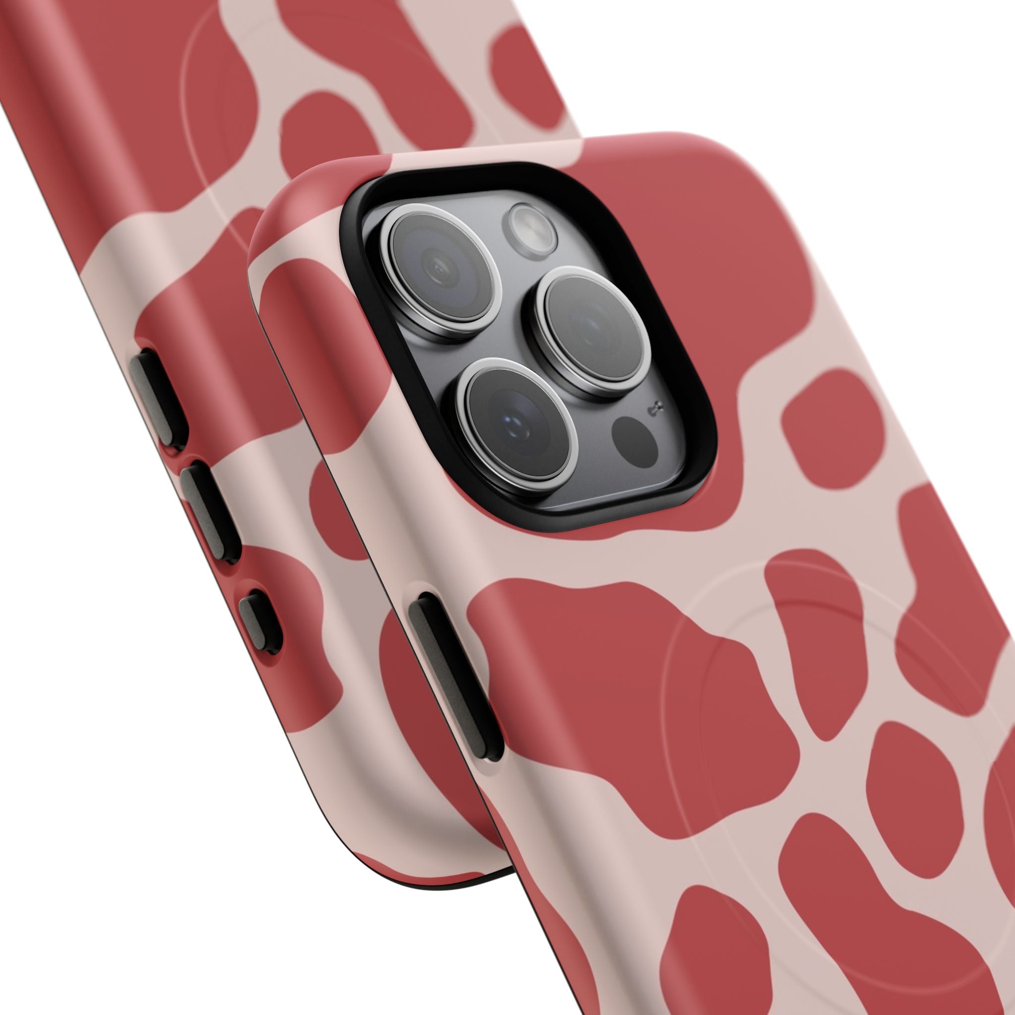 Red and Pink Cow Print MagSafe iPhone Case, Artsulli - Art is Long, Life is Short, Phone Case, , , , , , ,