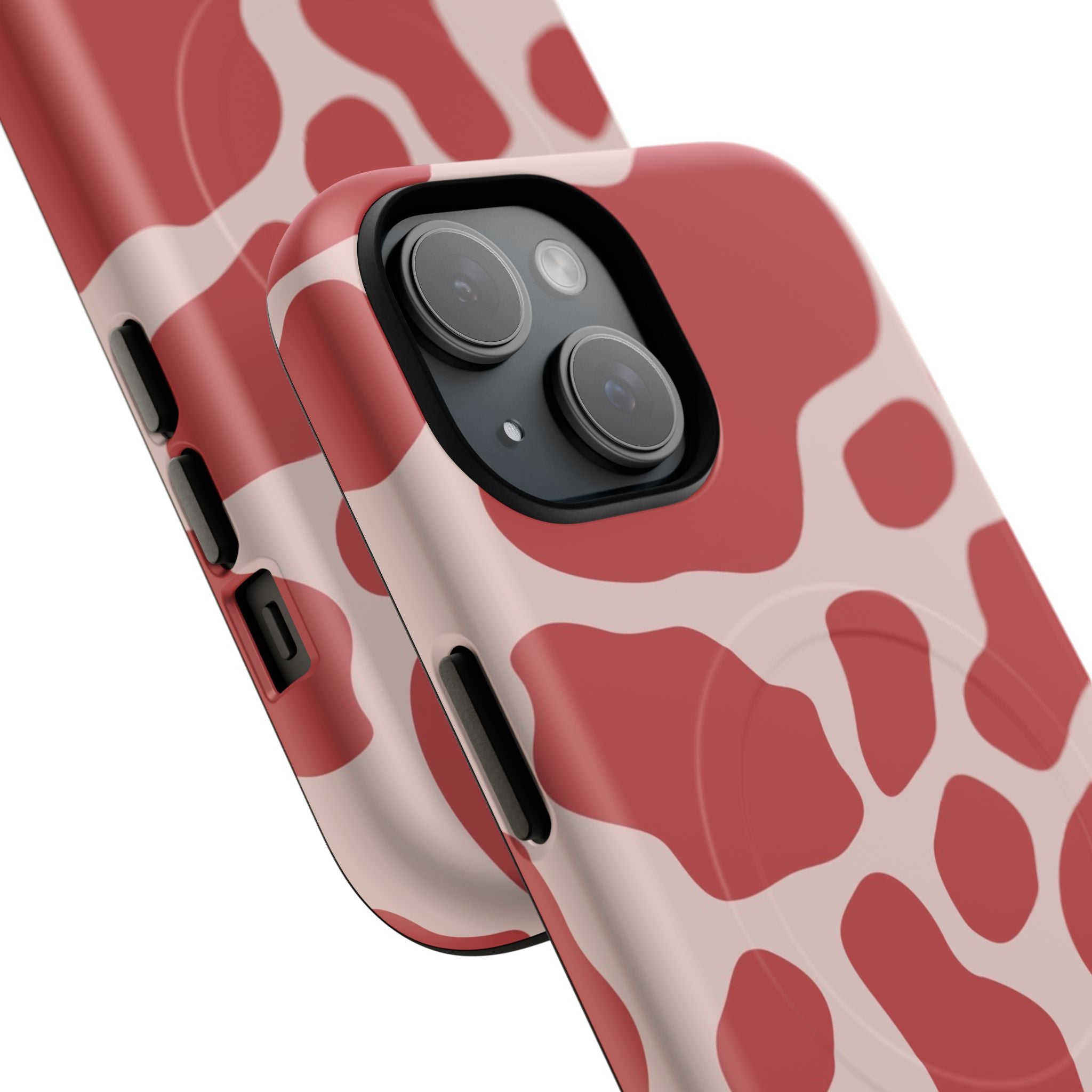 Red and Pink Cow Print MagSafe iPhone Case, Artsulli - Art is Long, Life is Short, Phone Case, , , , , , ,