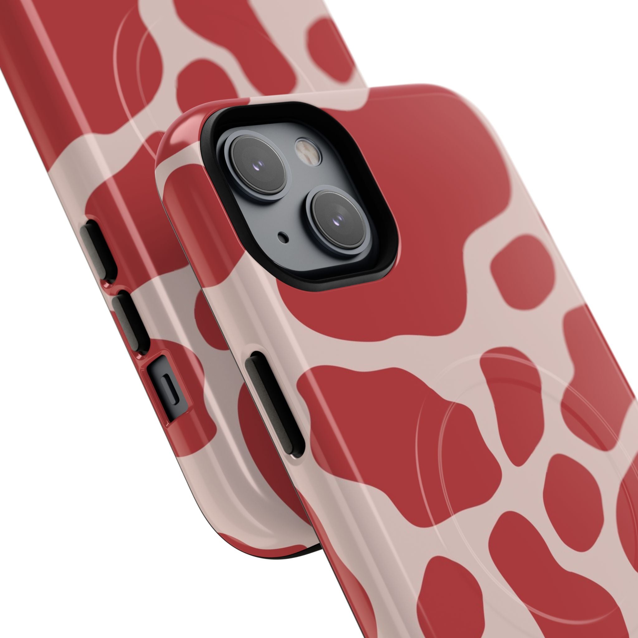 Red and Pink Cow Print MagSafe iPhone Case, Artsulli - Art is Long, Life is Short, Phone Case, , , , , , ,