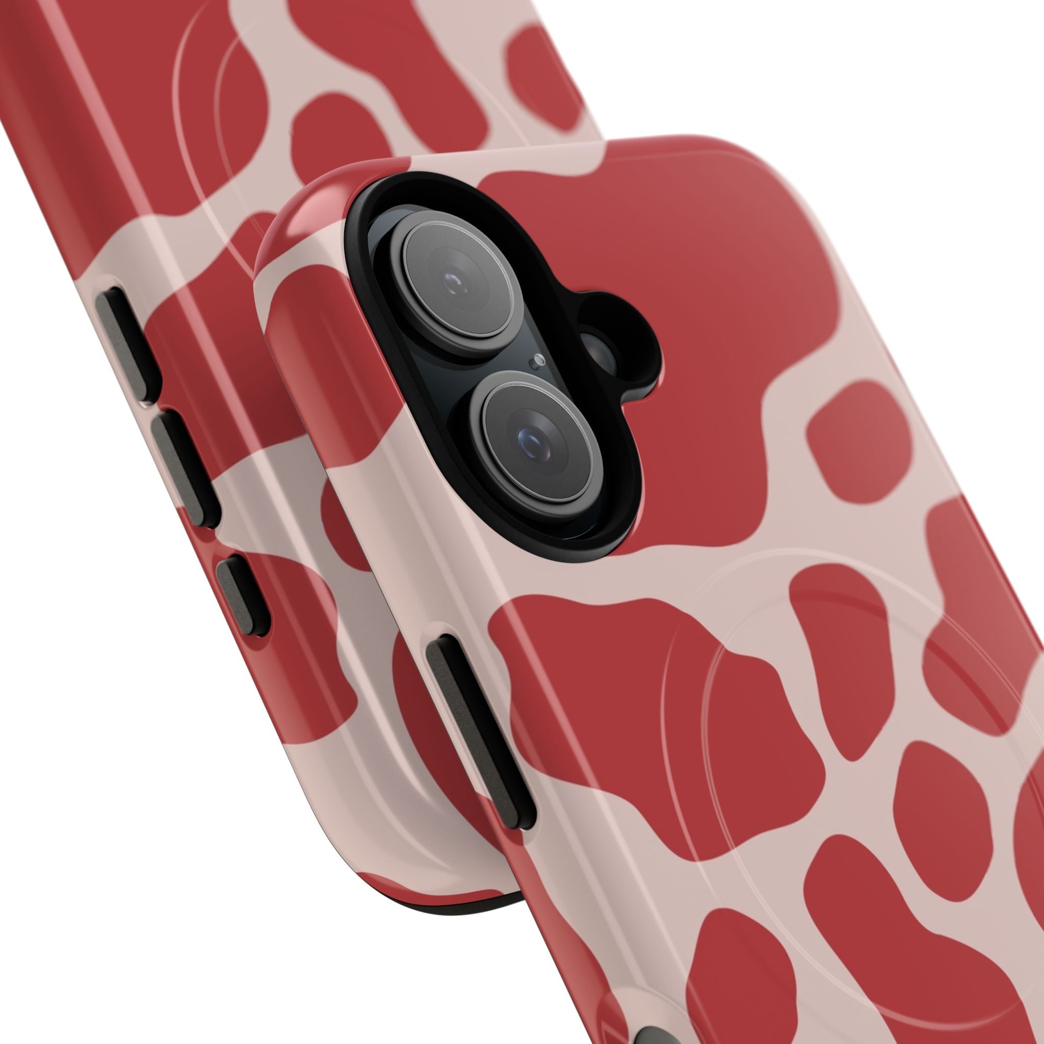 Red and Pink Cow Print MagSafe iPhone Case, Artsulli - Art is Long, Life is Short, Phone Case, , , , , , ,