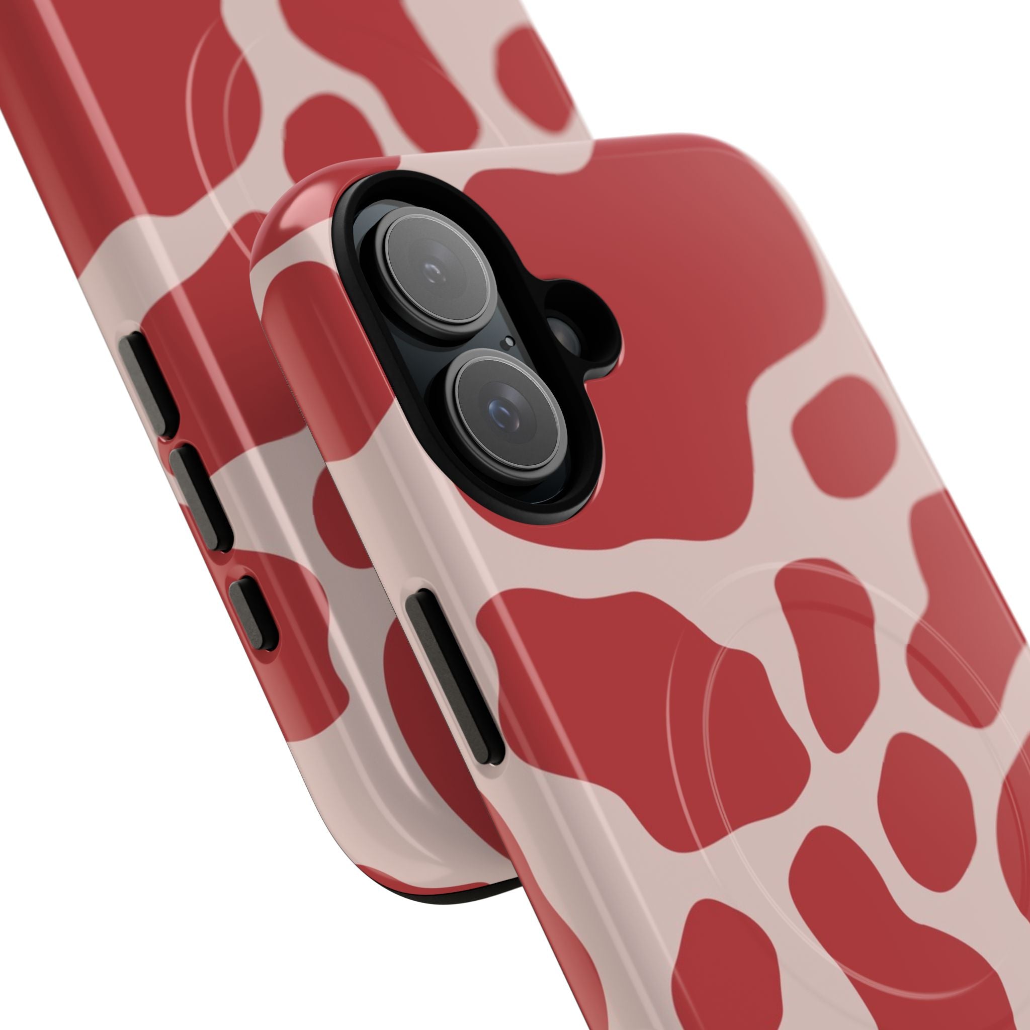 Red and Pink Cow Print MagSafe iPhone Case, Artsulli - Art is Long, Life is Short, Phone Case, , , , , , ,
