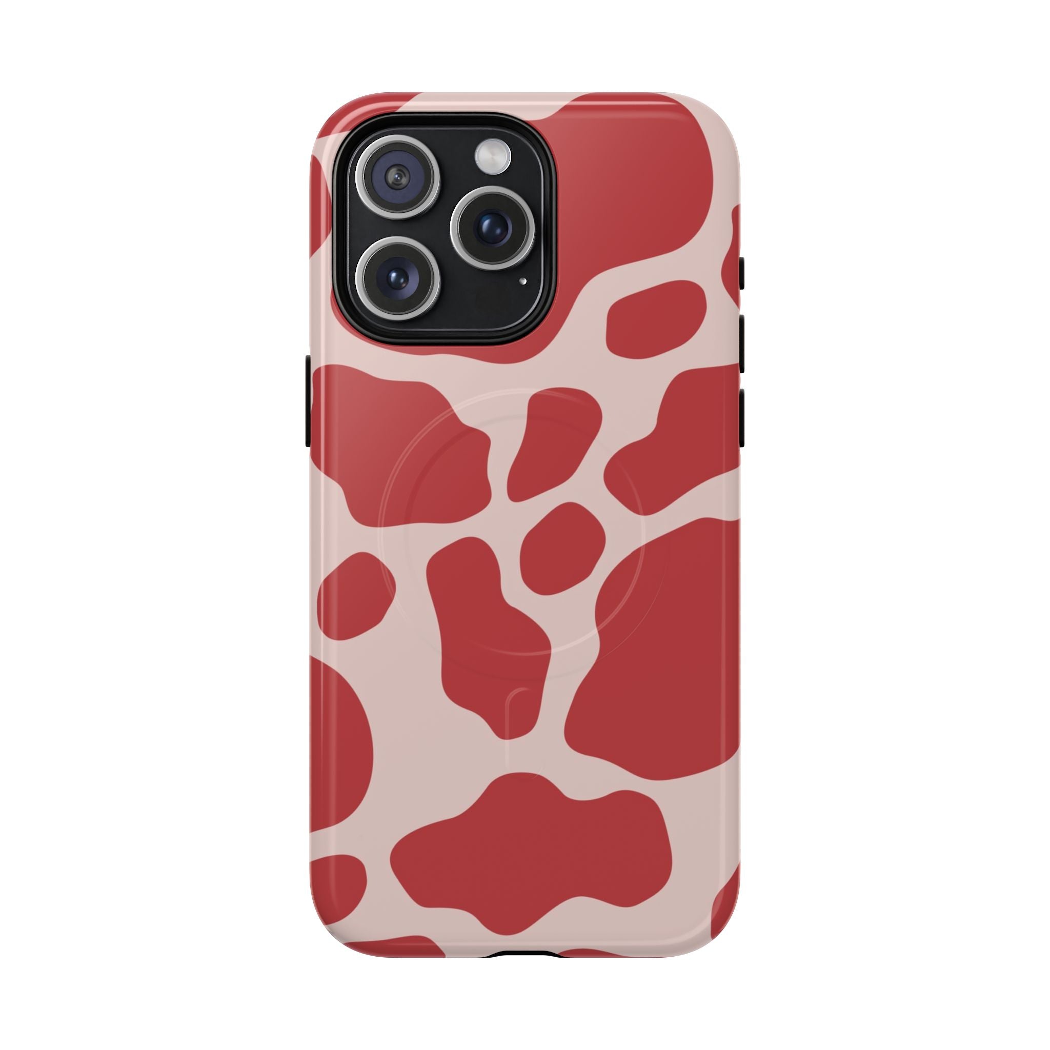 Red and Pink Cow Print MagSafe iPhone Case, Artsulli - Art is Long, Life is Short, Phone Case, Size, iPhone 15 Pro Max, Surface, Glossy, , , 12262282384763567282