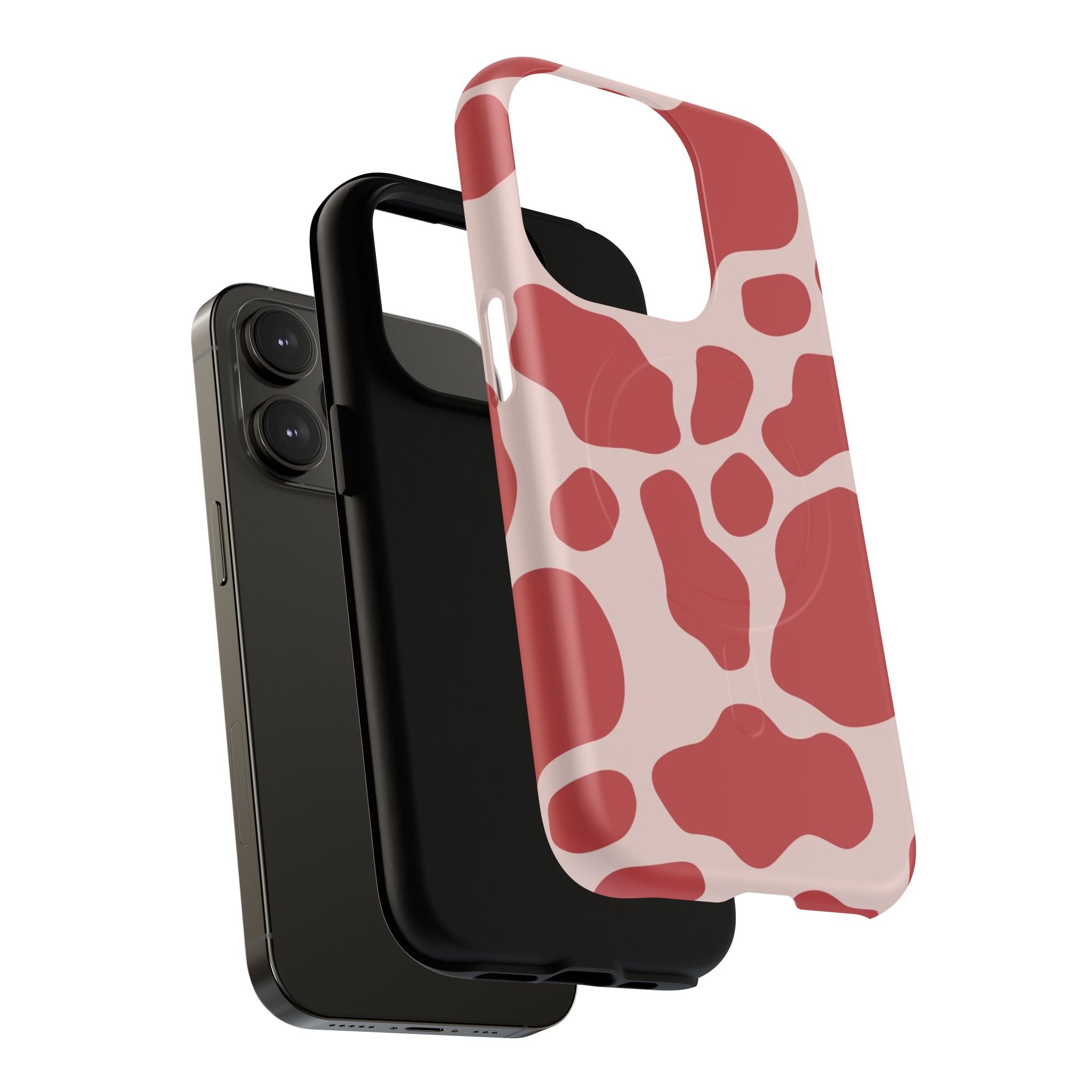 Red and Pink Cow Print MagSafe iPhone Case, Artsulli - Art is Long, Life is Short, Phone Case, , , , , , ,