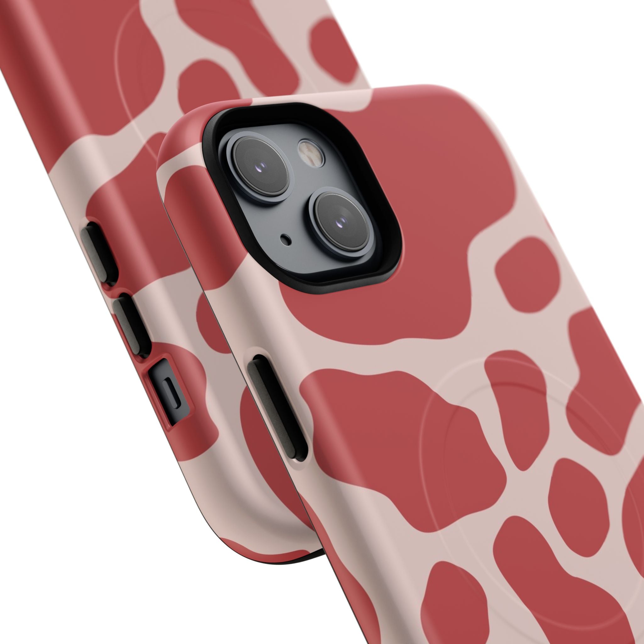 Red and Pink Cow Print MagSafe iPhone Case, Artsulli - Art is Long, Life is Short, Phone Case, , , , , , ,