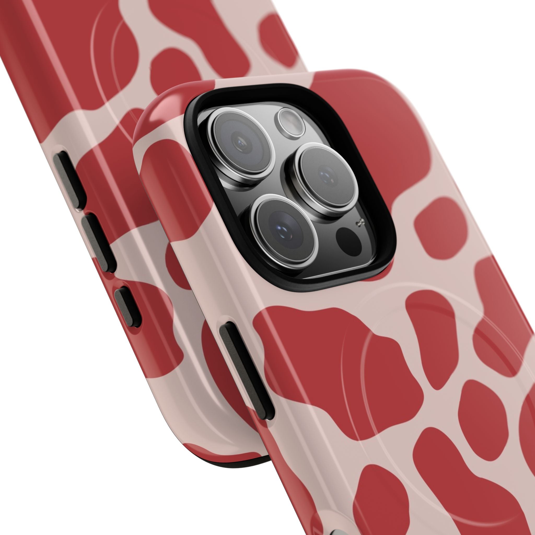 Red and Pink Cow Print MagSafe iPhone Case, Artsulli - Art is Long, Life is Short, Phone Case, , , , , , ,