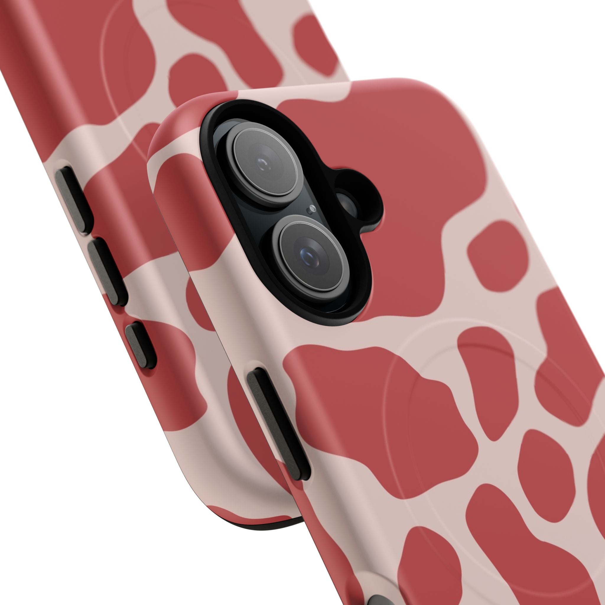 Red and Pink Cow Print MagSafe iPhone Case, Artsulli - Art is Long, Life is Short, Phone Case, , , , , , ,