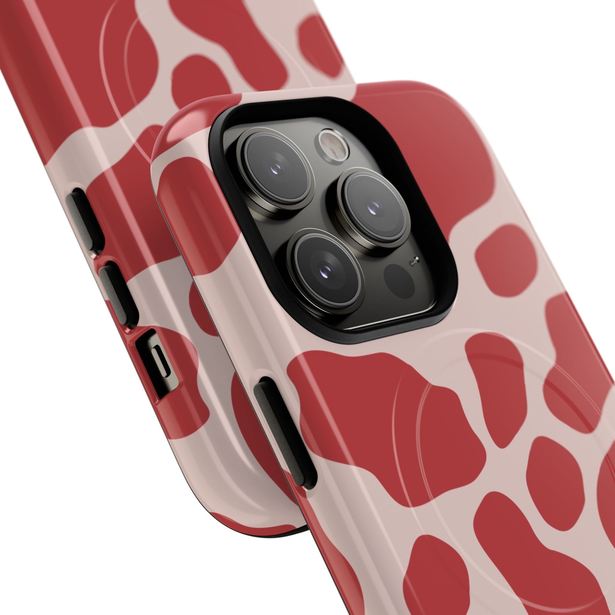 Red and Pink Cow Print MagSafe iPhone Case, Artsulli - Art is Long, Life is Short, Phone Case, , , , , , ,