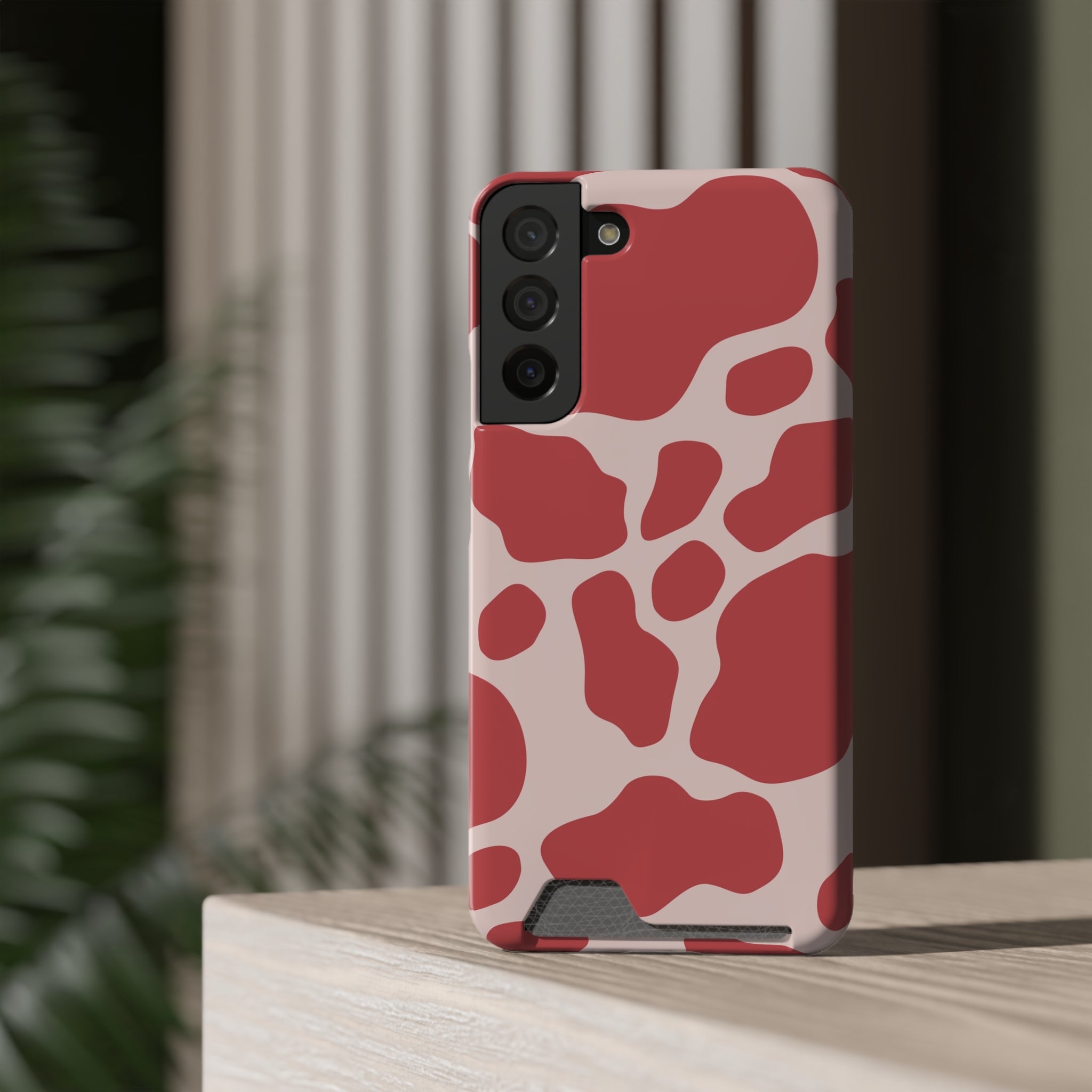 Red and White Cow Print Cardholder Case, Artsulli - Art is Long, Life is Short, Phone Case, , , , , , ,