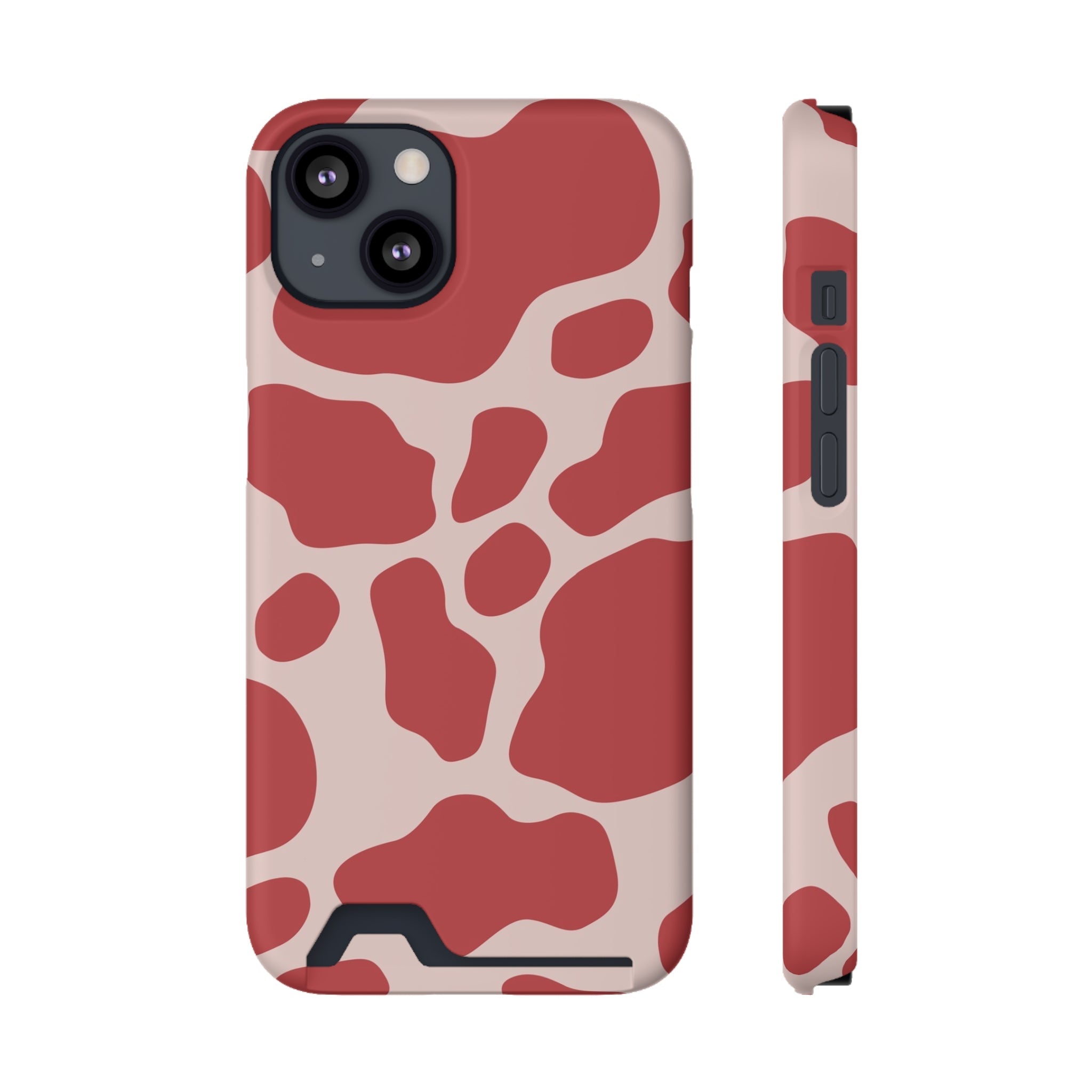 Red and White Cow Print Cardholder Case, Artsulli - Art is Long, Life is Short, Phone Case, Size, iPhone 13, Surface, Matte, Shape, Without gift packaging, 11927452555956932701