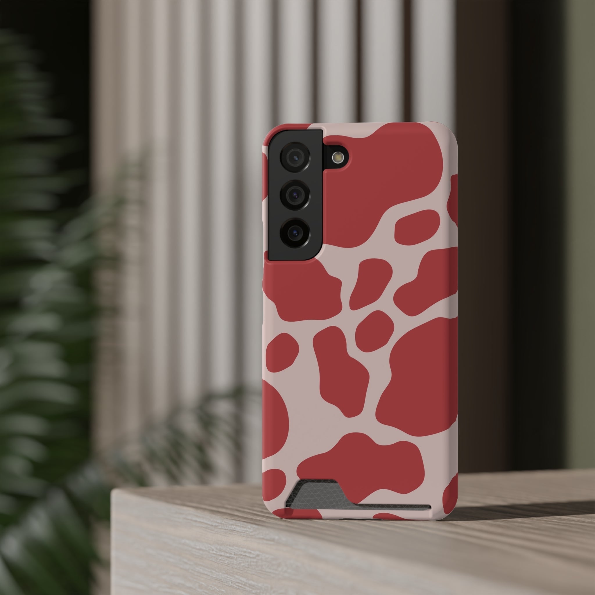 Red and White Cow Print Cardholder Case, Artsulli - Art is Long, Life is Short, Phone Case, , , , , , ,