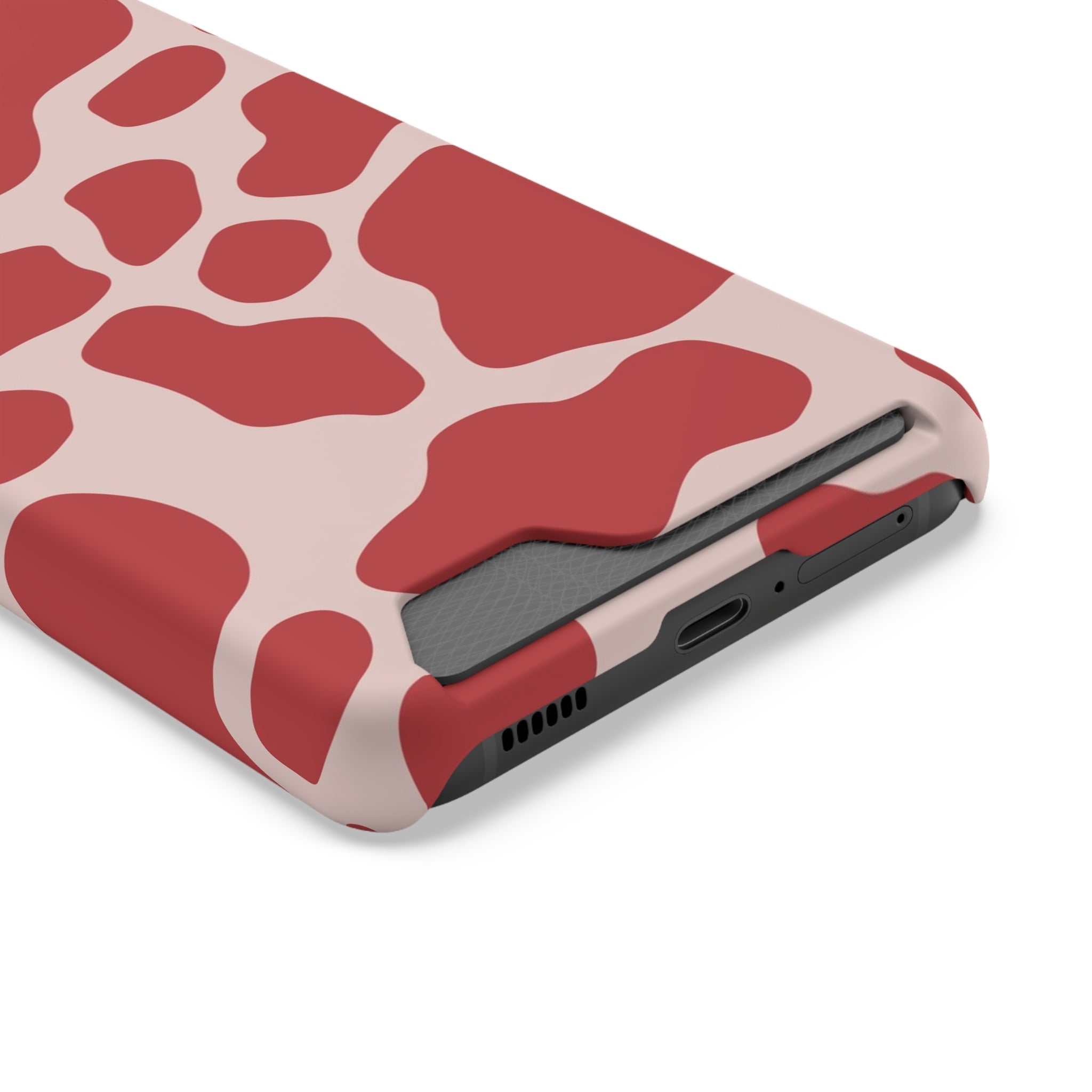Red and White Cow Print Cardholder Case, Artsulli - Art is Long, Life is Short, Phone Case, , , , , , ,