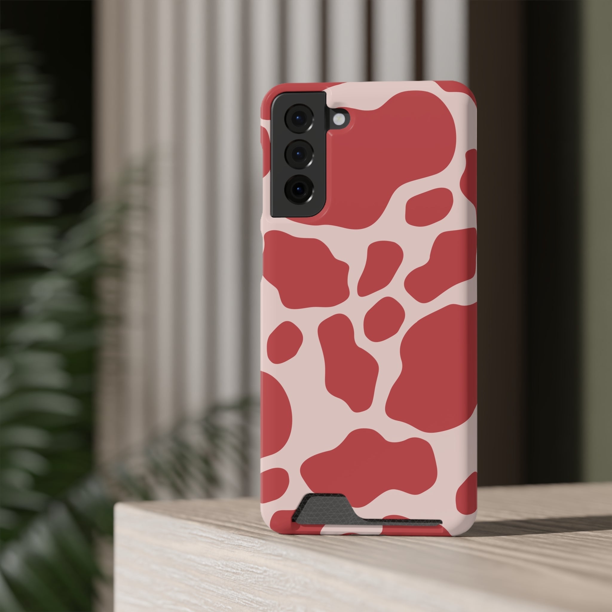 Red and White Cow Print Cardholder Case, Artsulli - Art is Long, Life is Short, Phone Case, , , , , , ,