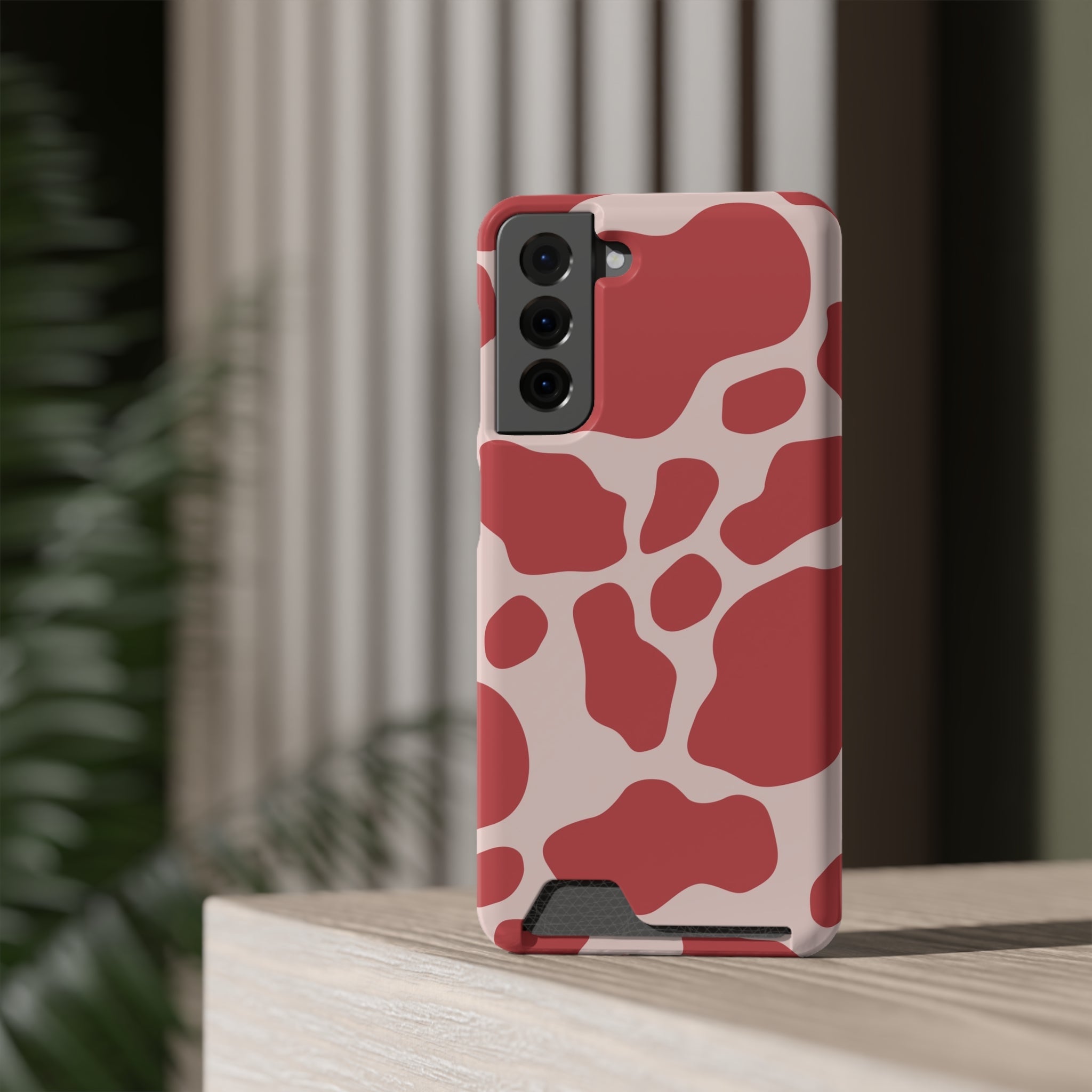 Red and White Cow Print Cardholder Case, Artsulli - Art is Long, Life is Short, Phone Case, , , , , , ,