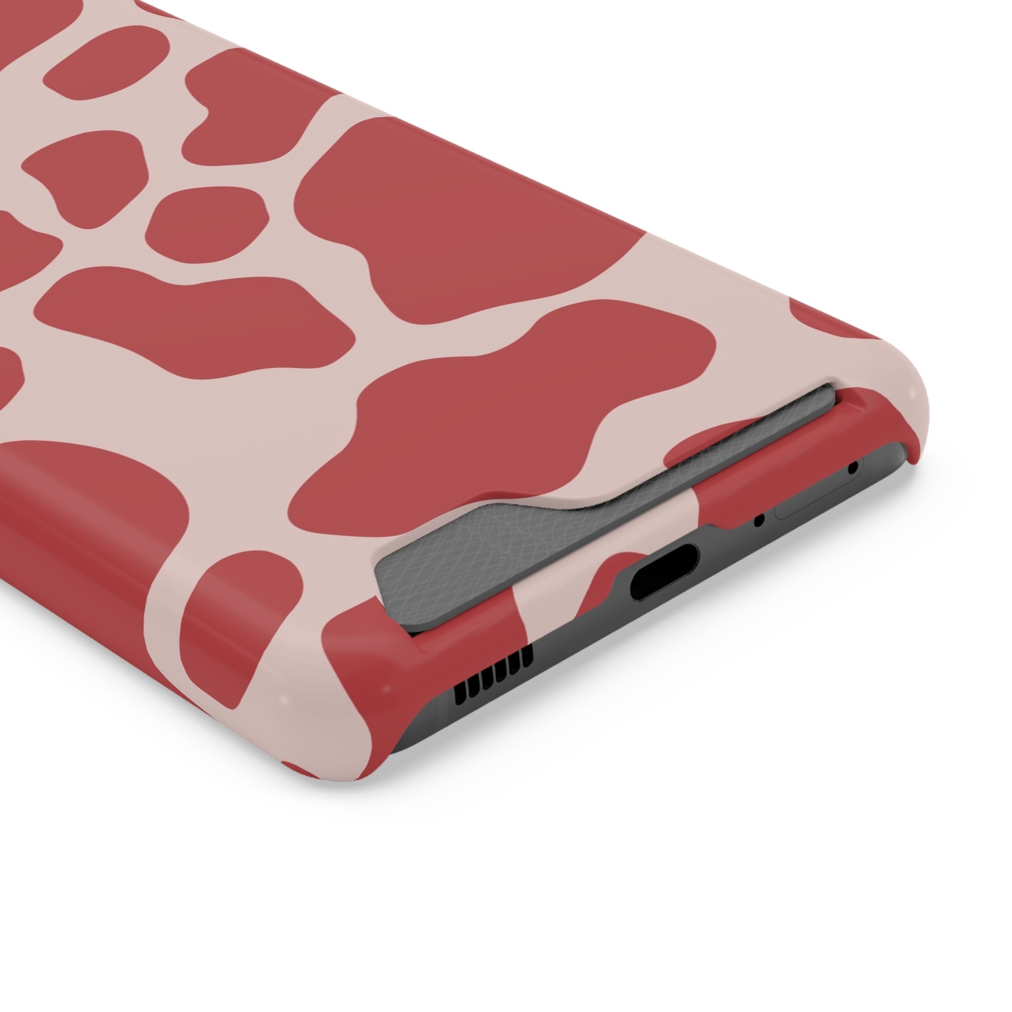 Red and White Cow Print Cardholder Case, Artsulli - Art is Long, Life is Short, Phone Case, , , , , , ,