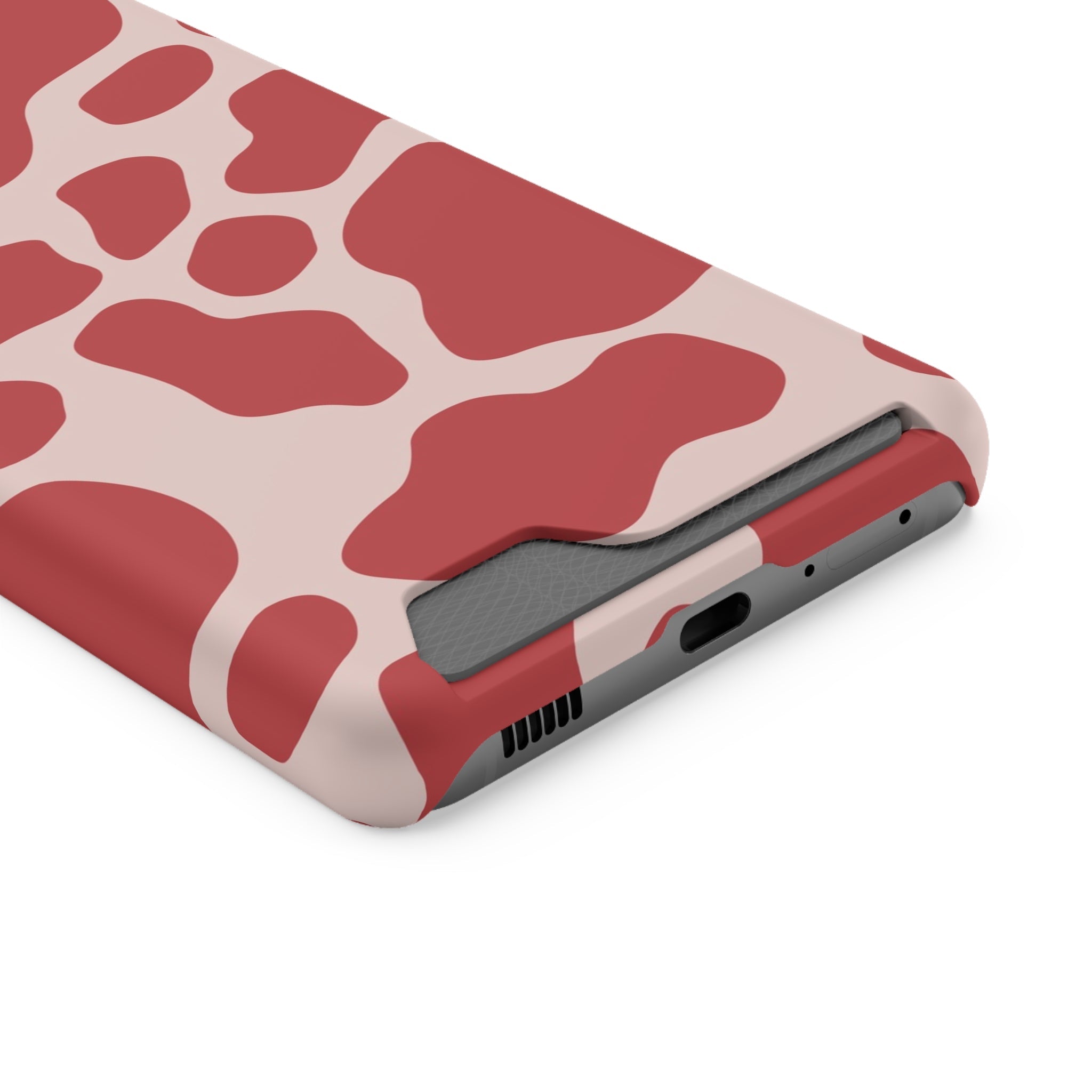Red and White Cow Print Cardholder Case, Artsulli - Art is Long, Life is Short, Phone Case, , , , , , ,