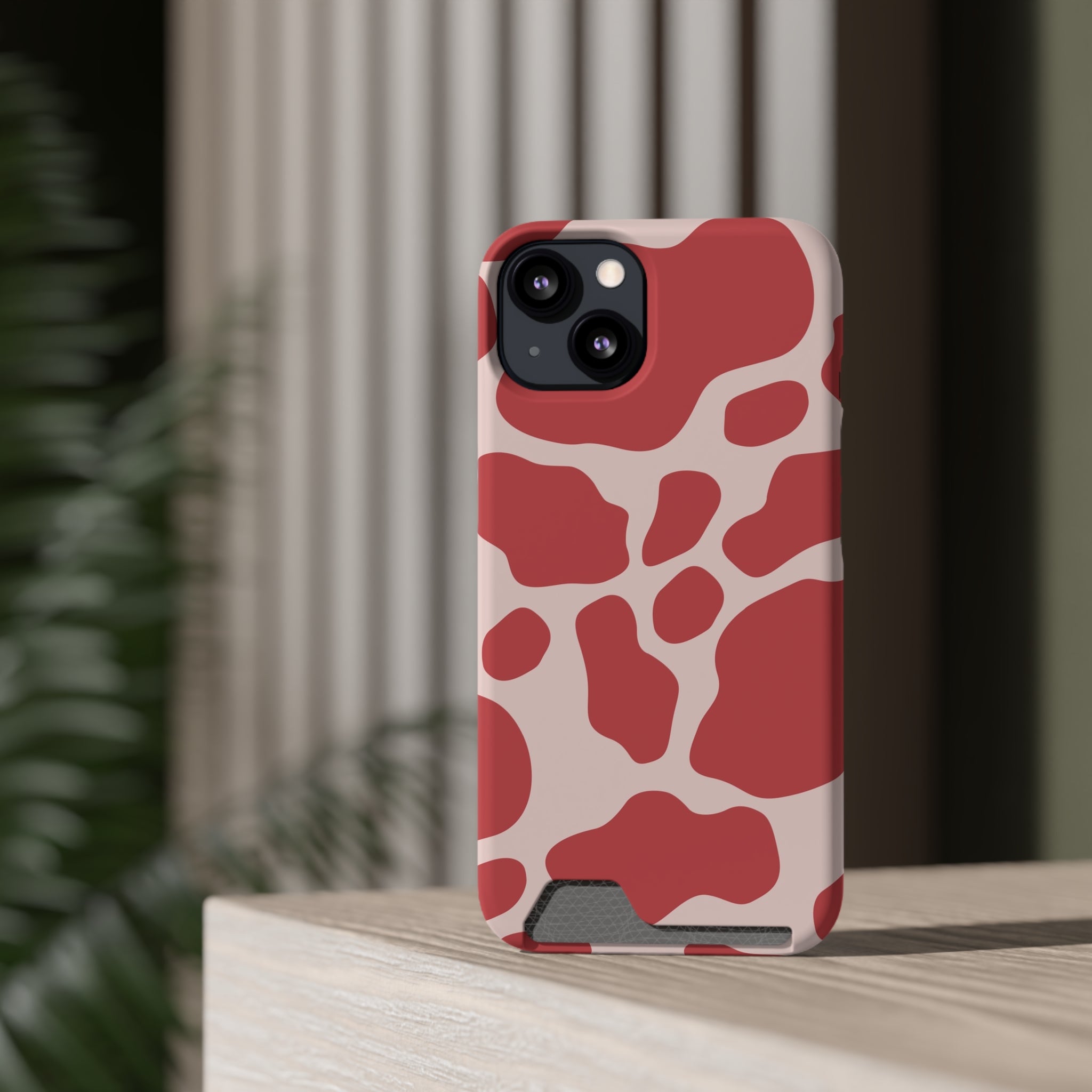 Red and White Cow Print Cardholder Case, Artsulli - Art is Long, Life is Short, Phone Case, , , , , , ,