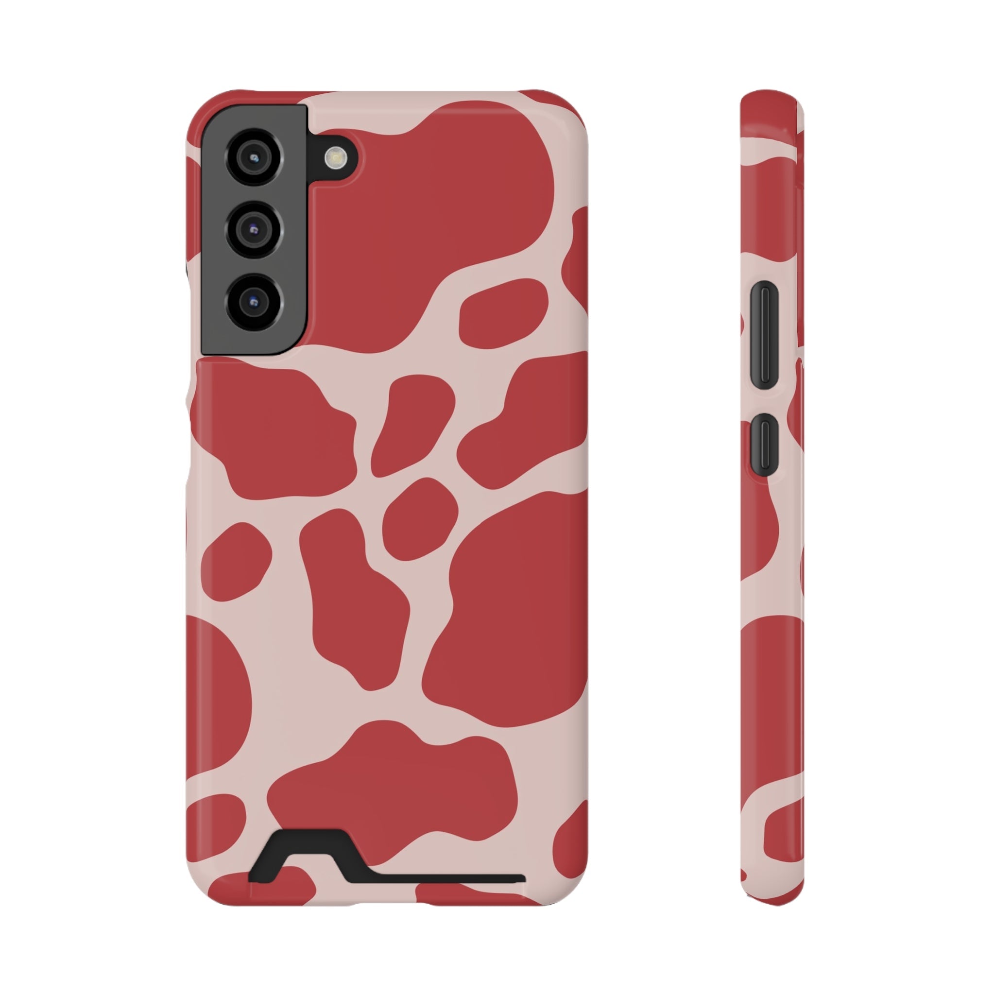 Red and White Cow Print Cardholder Case, Artsulli - Art is Long, Life is Short, Phone Case, Size, Samsung Galaxy S22 Plus, Surface, Glossy, Shape, Without gift packaging, 29007711704315504756
