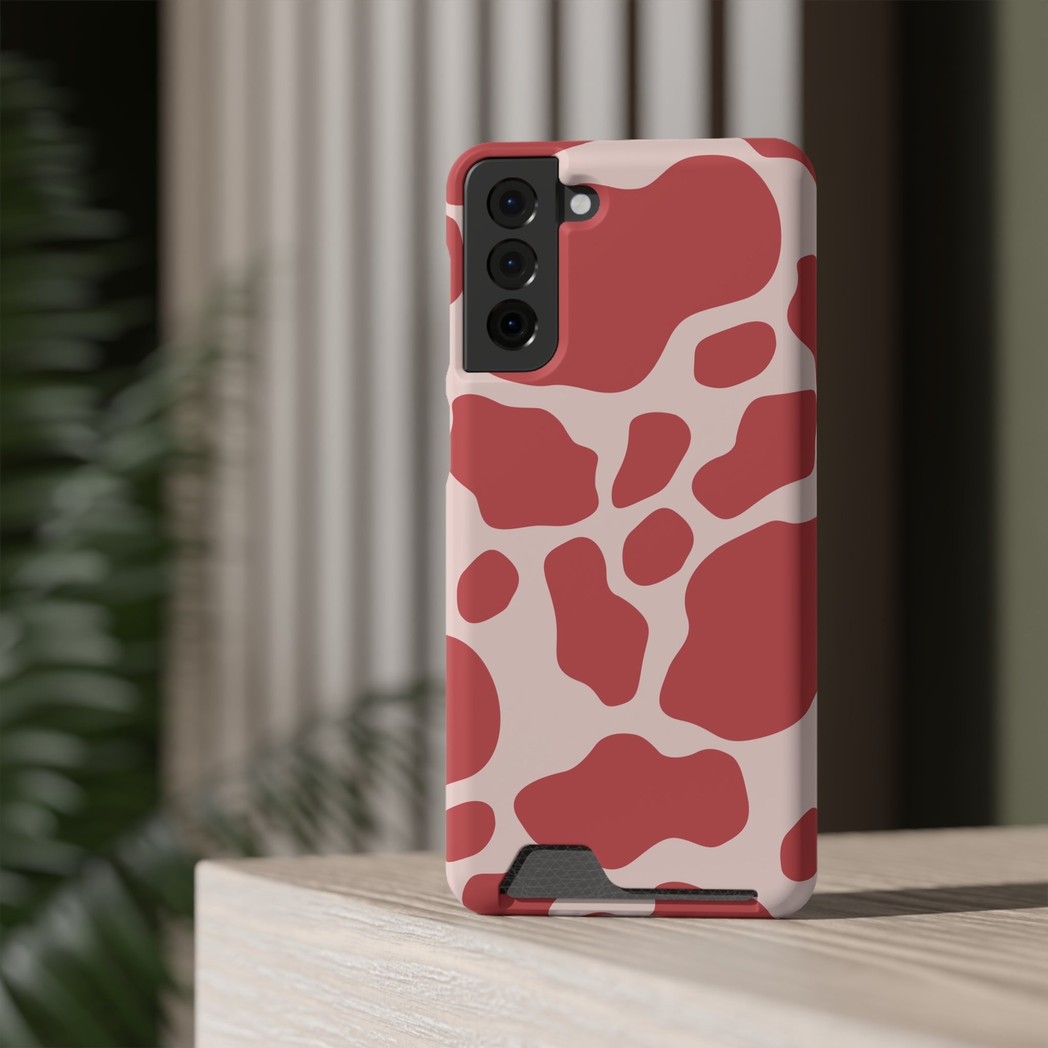 Red and White Cow Print Cardholder Case, Artsulli - Art is Long, Life is Short, Phone Case, , , , , , ,