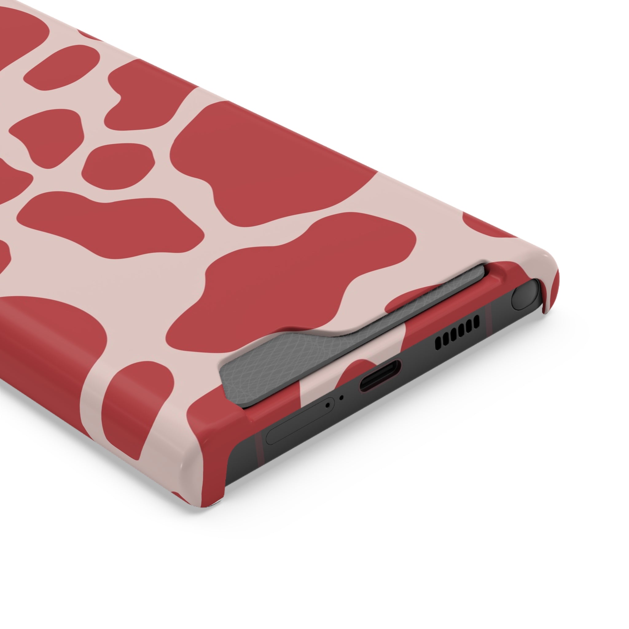 Red and White Cow Print Cardholder Case, Artsulli - Art is Long, Life is Short, Phone Case, , , , , , ,