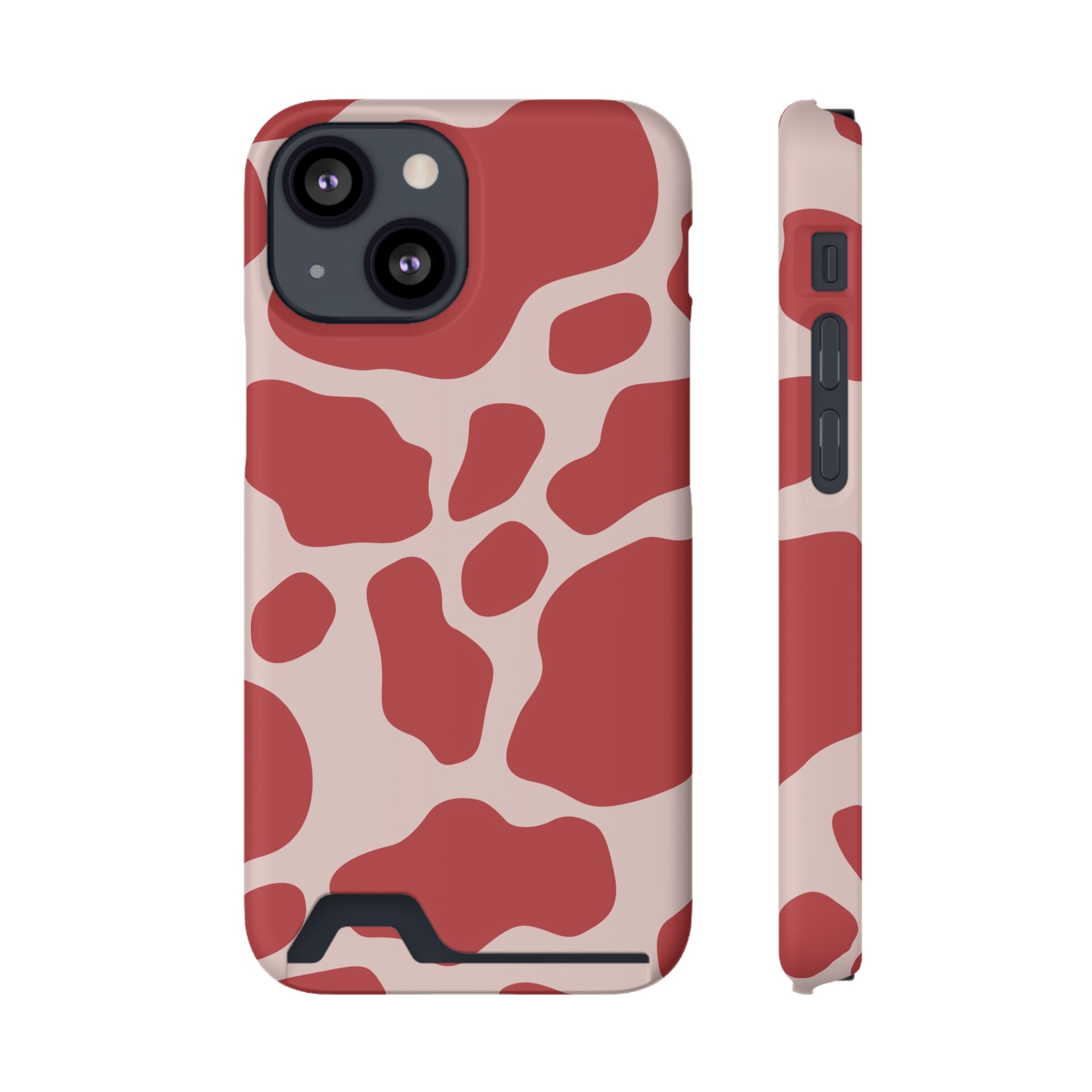 Red and White Cow Print Cardholder Case, Artsulli - Art is Long, Life is Short, Phone Case, Size, iPhone 13 Mini, Surface, Matte, Shape, With gift packaging, 21322984970266717041