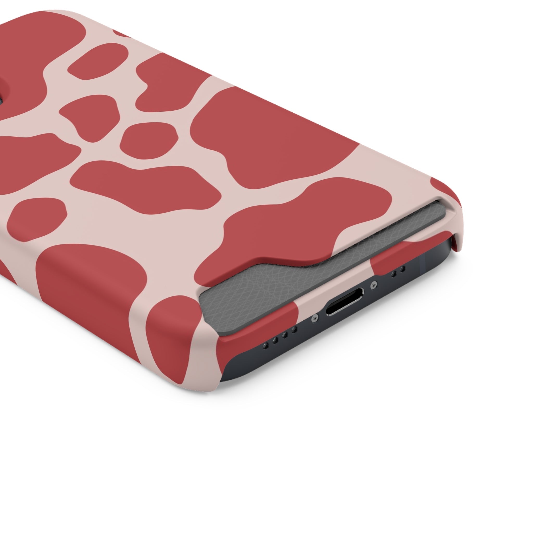 Red and White Cow Print Cardholder Case, Artsulli - Art is Long, Life is Short, Phone Case, , , , , , ,