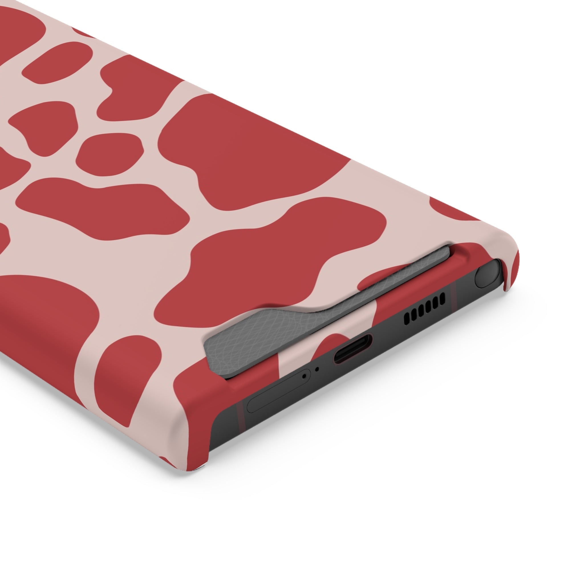 Red and White Cow Print Cardholder Case, Artsulli - Art is Long, Life is Short, Phone Case, , , , , , ,