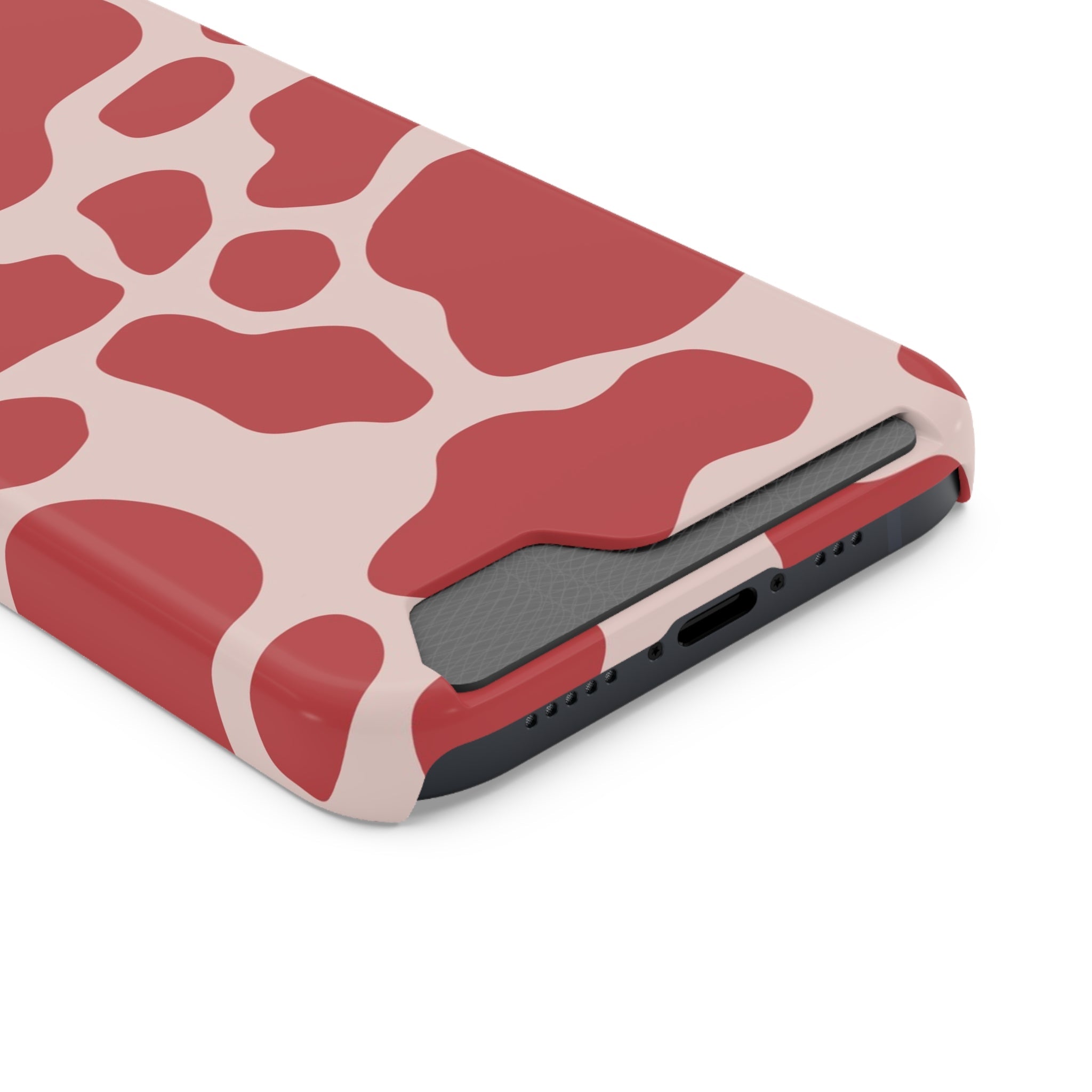 Red and White Cow Print Cardholder Case, Artsulli - Art is Long, Life is Short, Phone Case, , , , , , ,