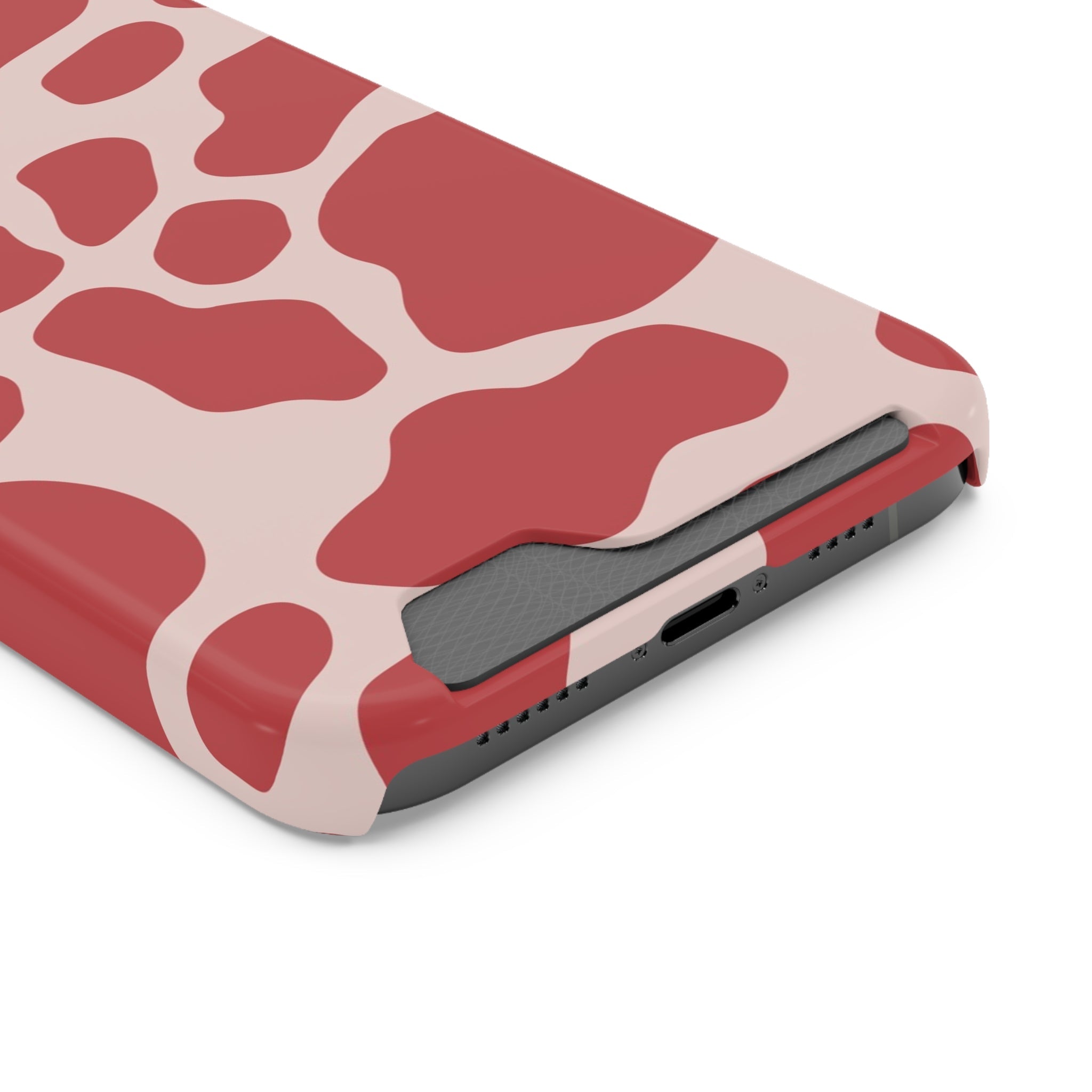 Red and White Cow Print Cardholder Case, Artsulli - Art is Long, Life is Short, Phone Case, , , , , , ,